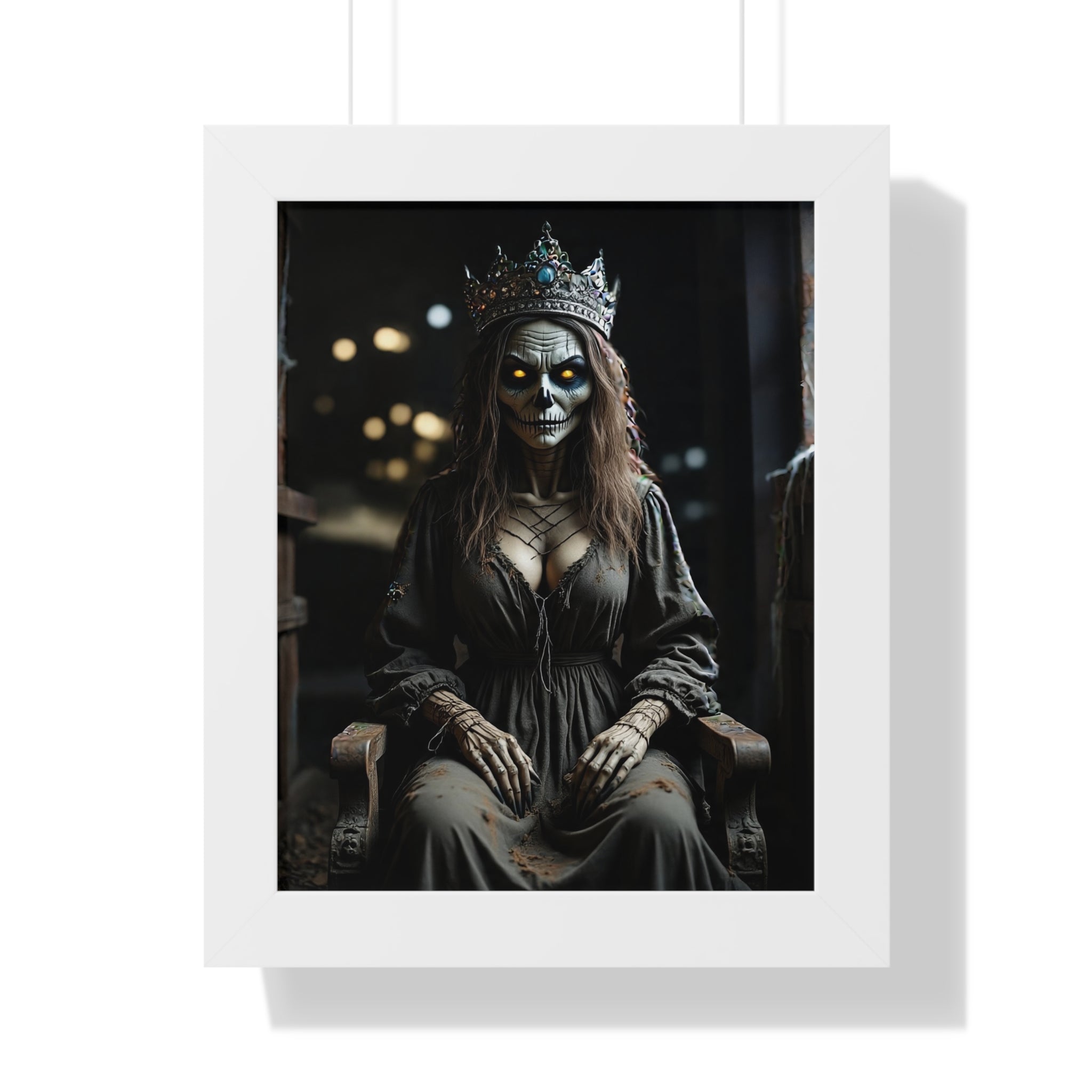 Eerie Framed Vertical Poster - Gothic Decor, Halloween Wall Art, Horror Artwork, Unique Home Decor, Spooky Gift
