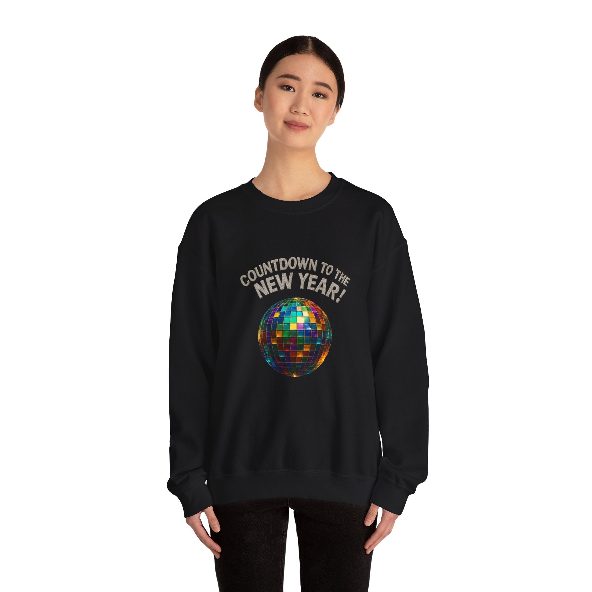 New Year Countdown Sweatshirt — Disco Ball Graphic Crewneck