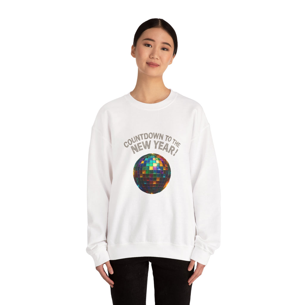 New Year Countdown Sweatshirt — Disco Ball Graphic Crewneck