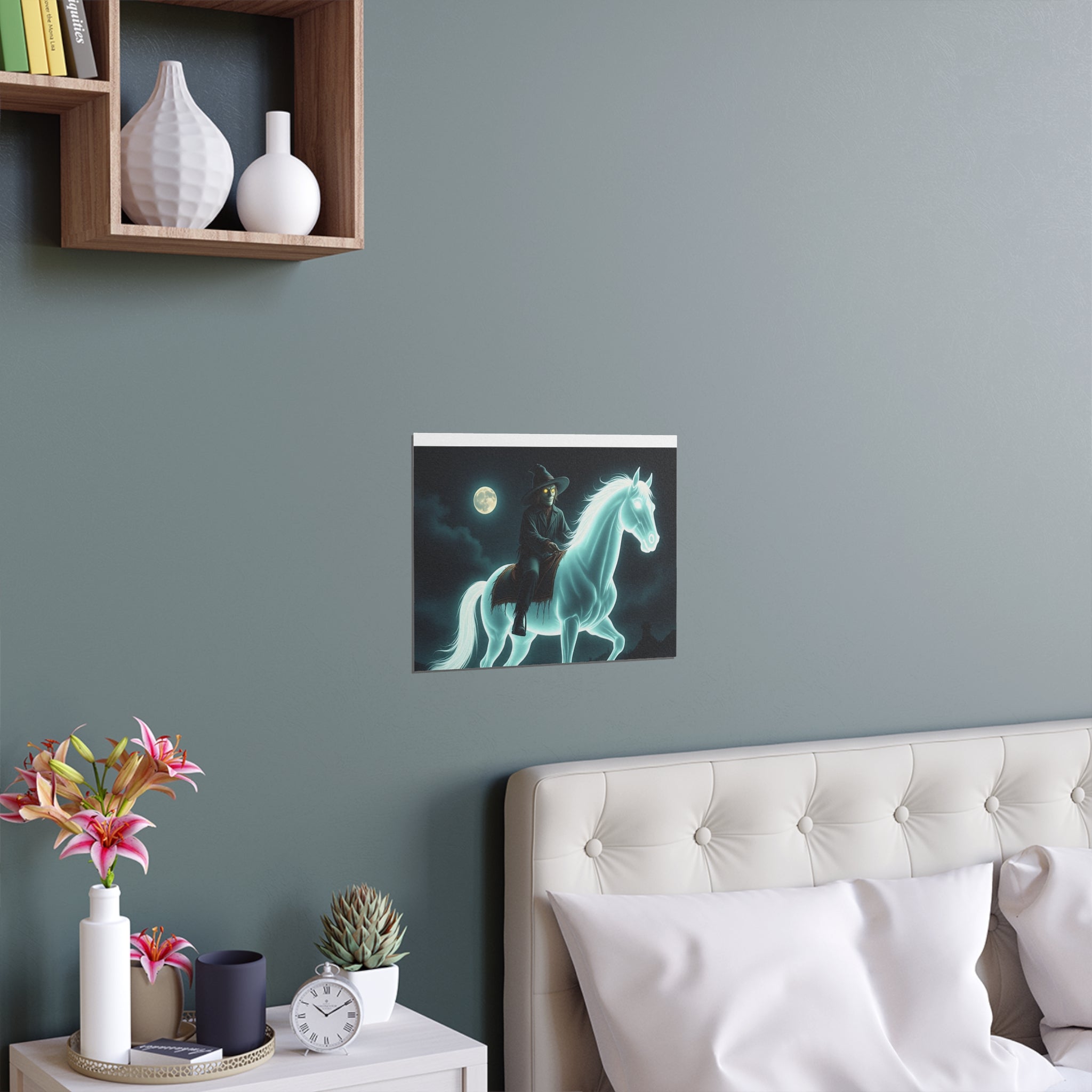 Mystical Wizard Horse Silk Poster, Home Decor, Halloween Art, Wall Art, Gift for Horse Lovers, Indoor and Outdoor Decoration