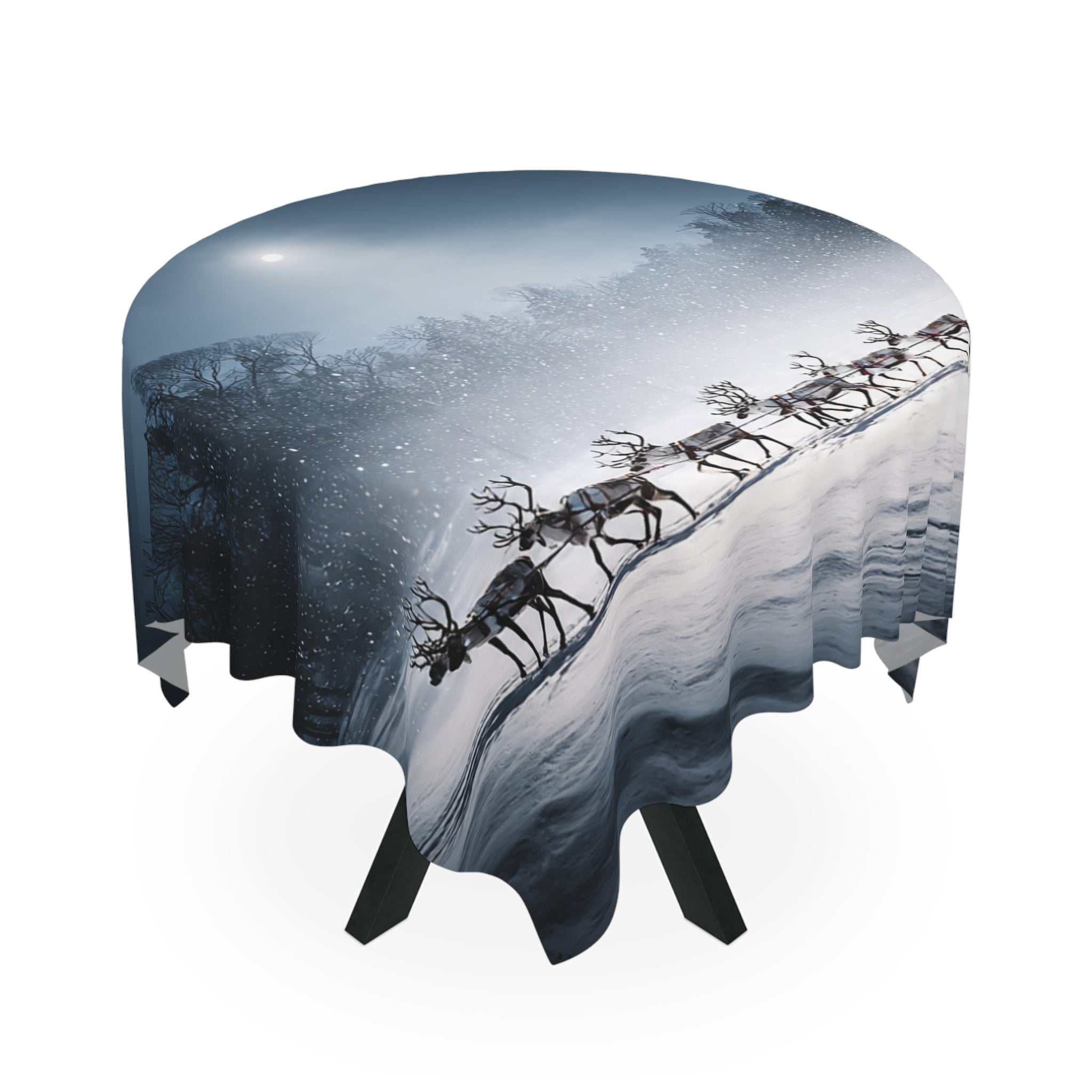 Tablecloth - Moonlit Santa Sleigh Christmas Holiday Table Cover