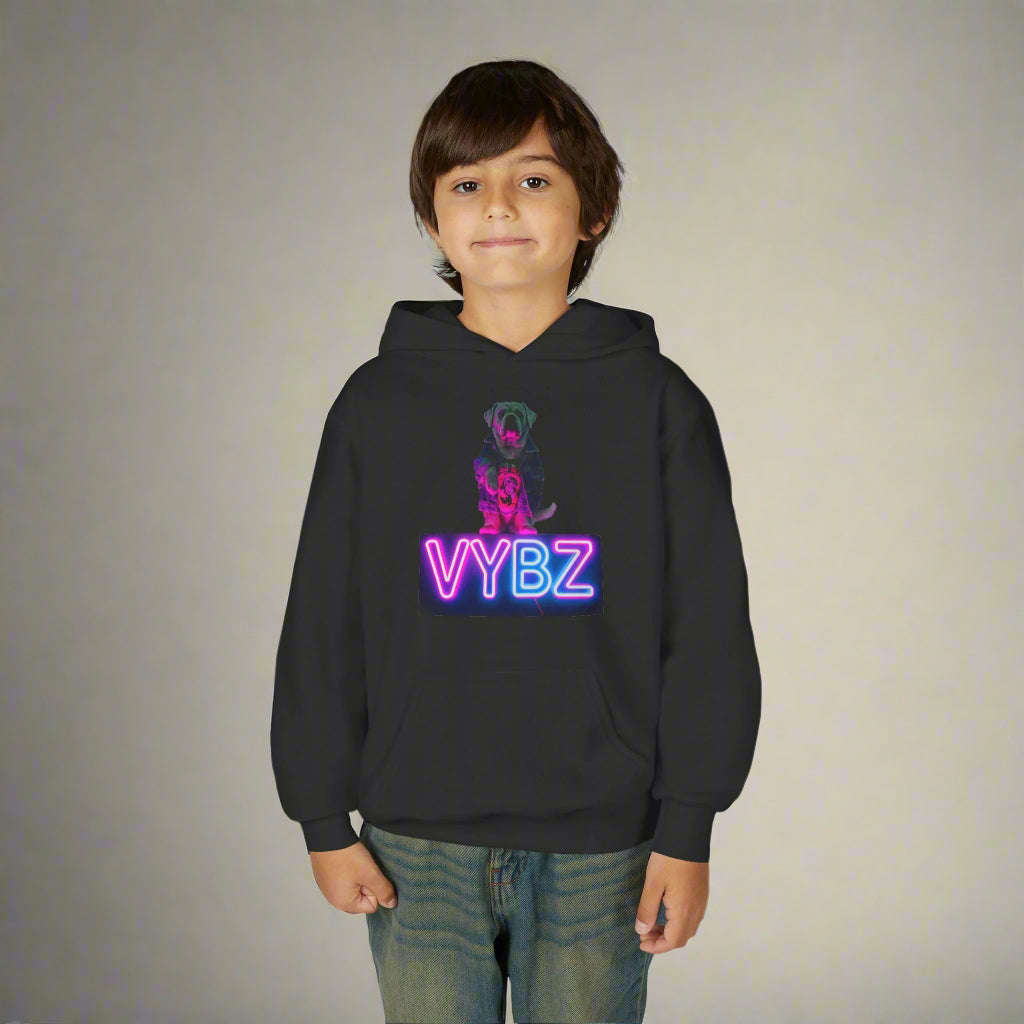 Youth Neon VYBZ Hooded Sweatshirt - Stylish, Comfortable, Gift for Teens, Streetwear, Party Wear, Cool Graphic Hoodie