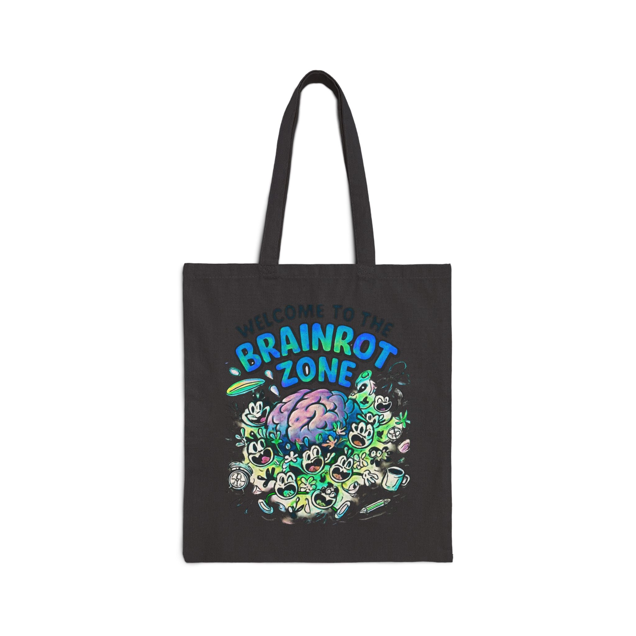 Brainrot Zone Cotton Canvas Tote Bag