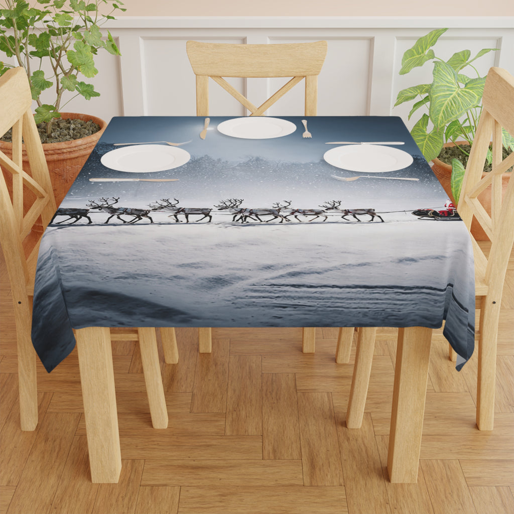 Tablecloth - Moonlit Santa Sleigh Christmas Holiday Table Cover