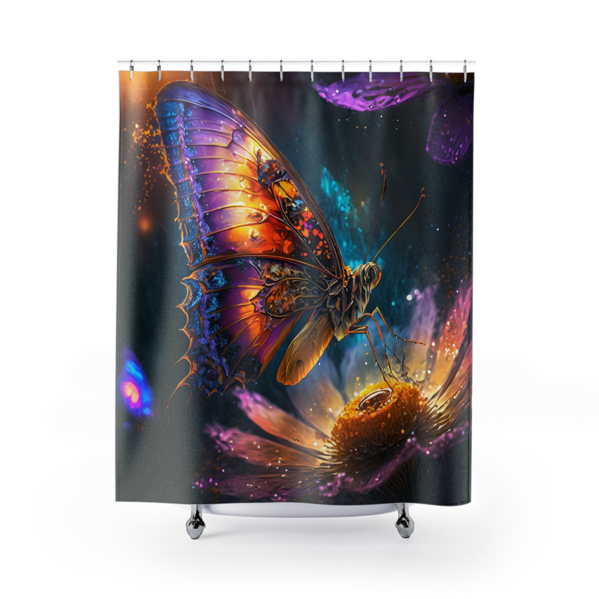 Vibrant Butterfly Shower Curtain