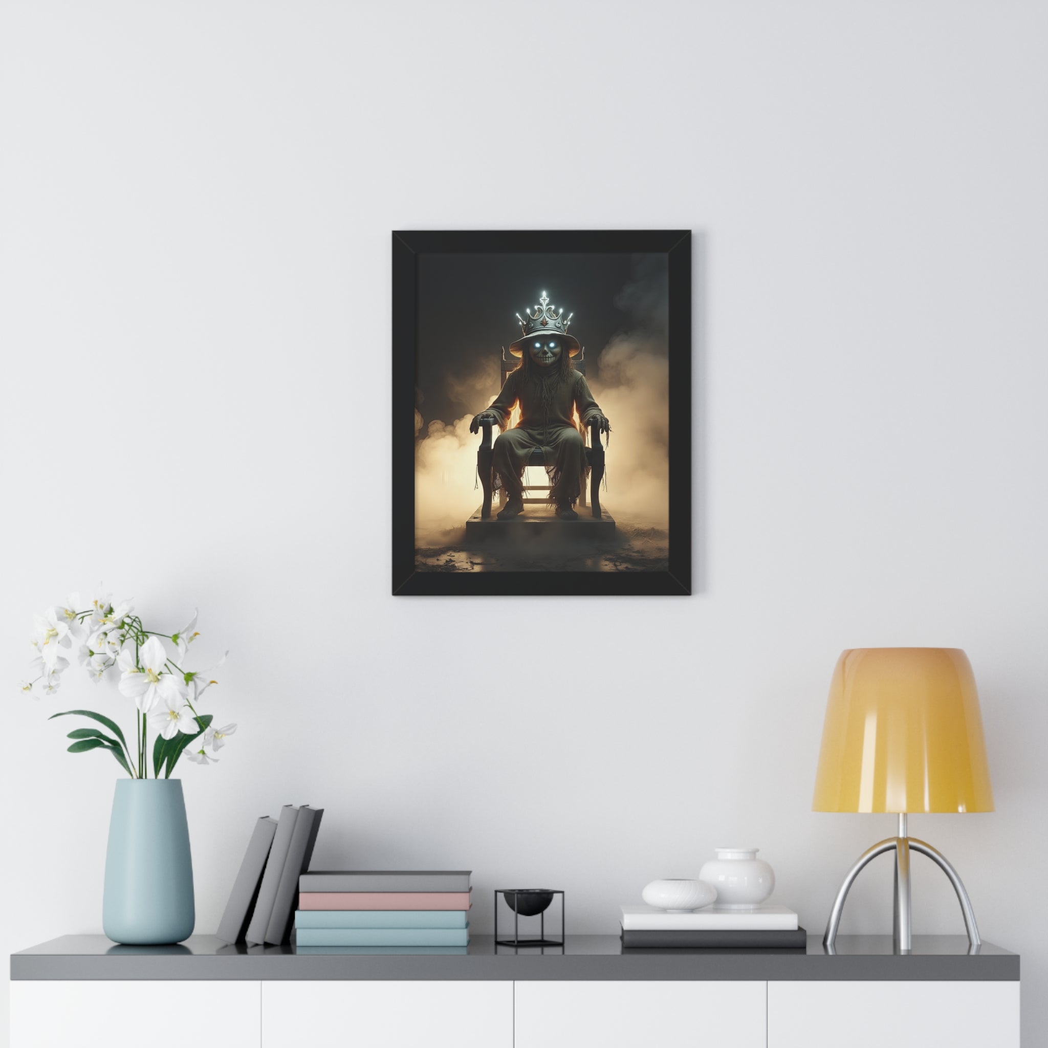 Whimsical Framed Vertical Poster - Unique Wall Art for Home Decor, Halloween Decor, Gift for Animal Lovers, Mystical Artwork, Fantasy Decor