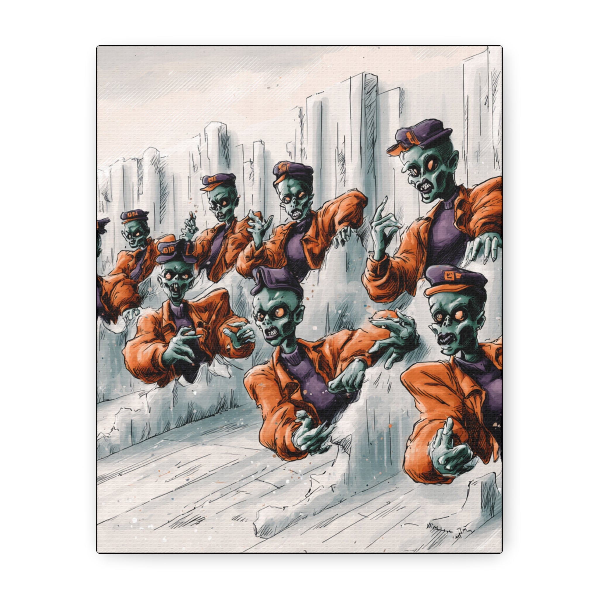 Zombie Chorus Matte Canvas Wall Art