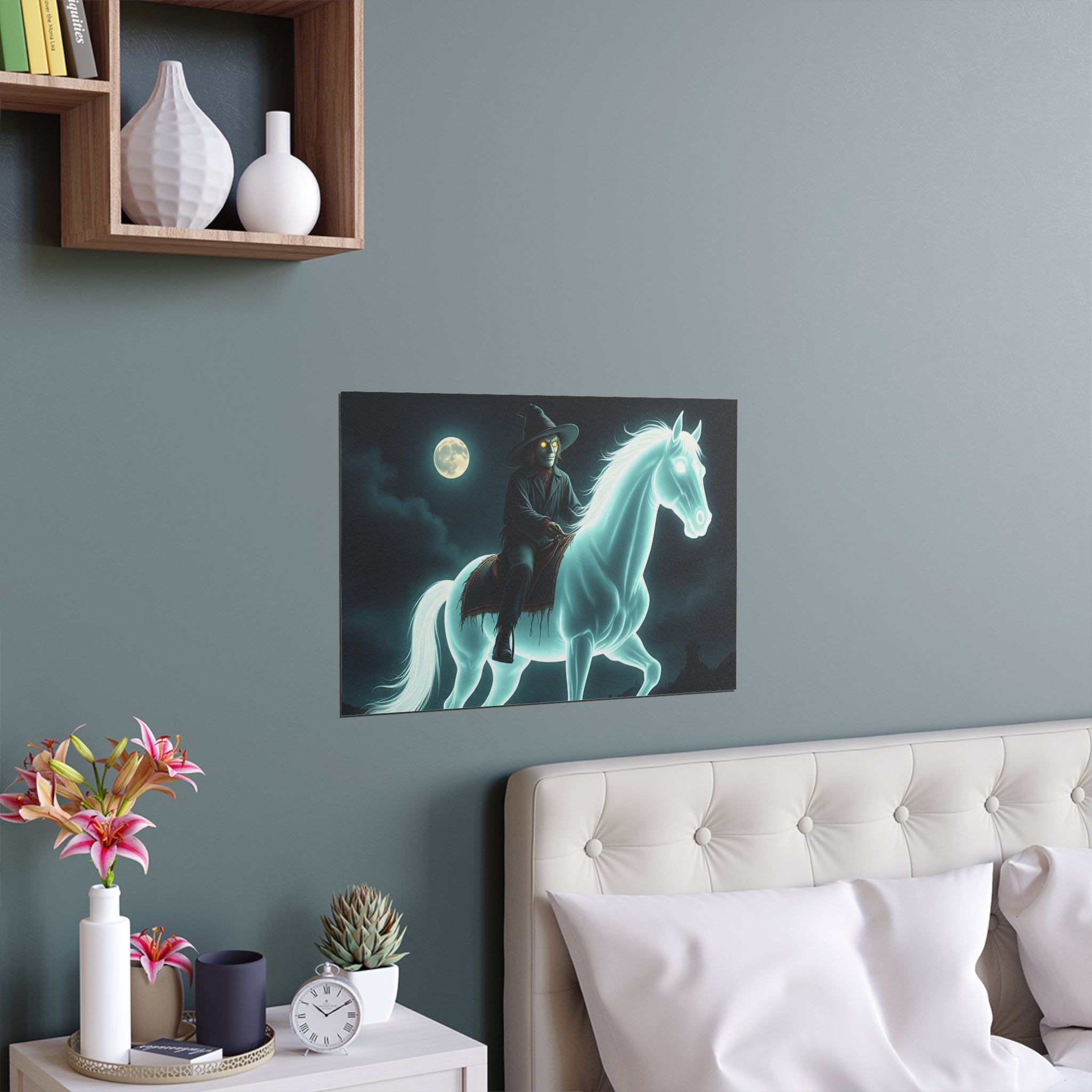 Mystical Wizard Horse Silk Poster, Home Decor, Halloween Art, Wall Art, Gift for Horse Lovers, Indoor and Outdoor Decoration