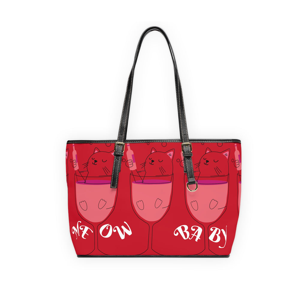 VYBZ Quirky Cat-Themed Shoulder Bag, Cat Lover Tote, Gift for Cat Enthusiasts, Trendy Purse for Parties, Fun Bag for Wine Lovers