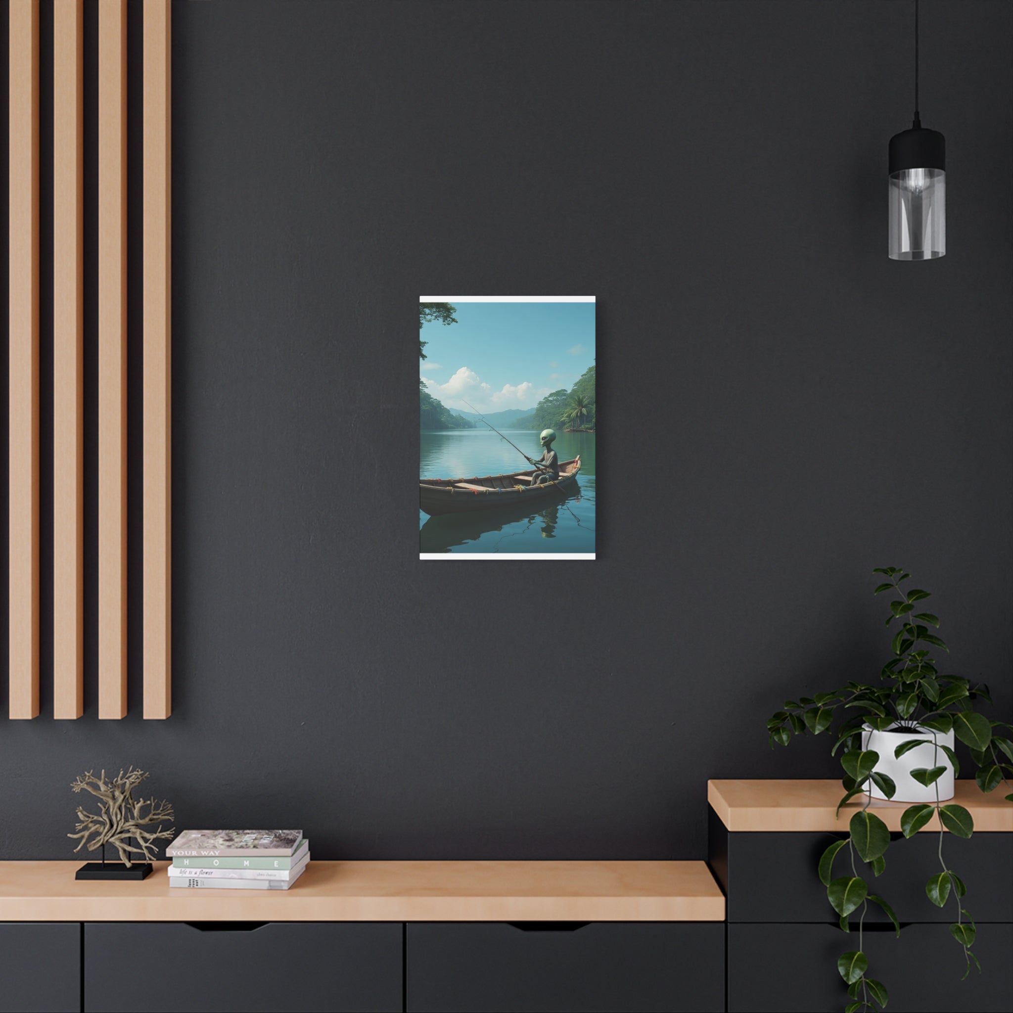 Alien Fishing Canvas Art