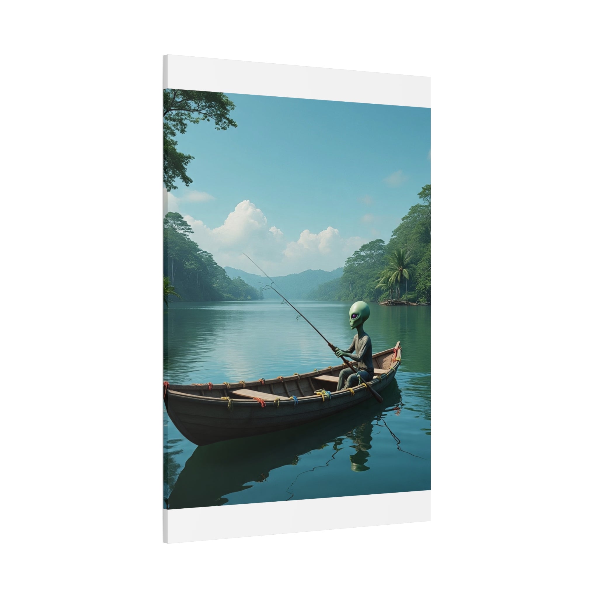 Alien Fishing Canvas Art