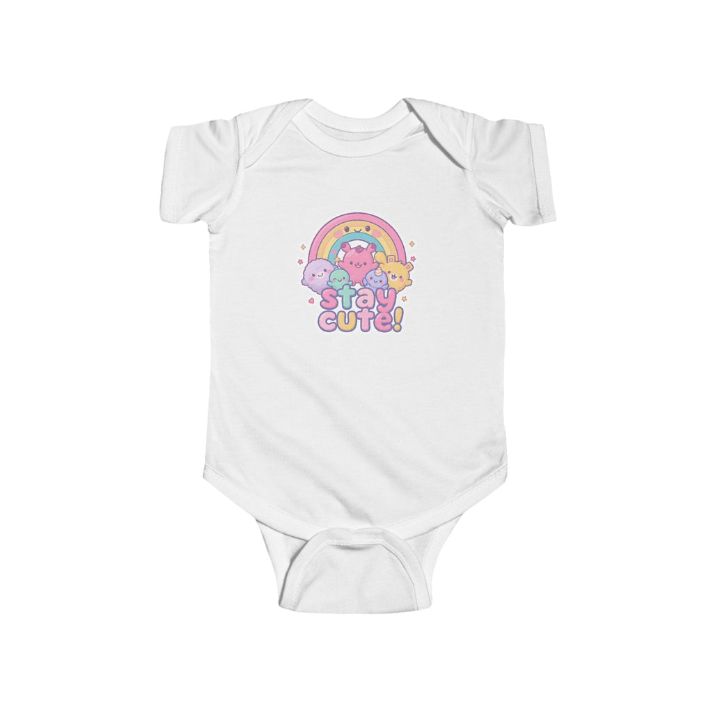 Infant Bodysuit — 'Stay Cute' Rainbow Kawaii Baby Onesie