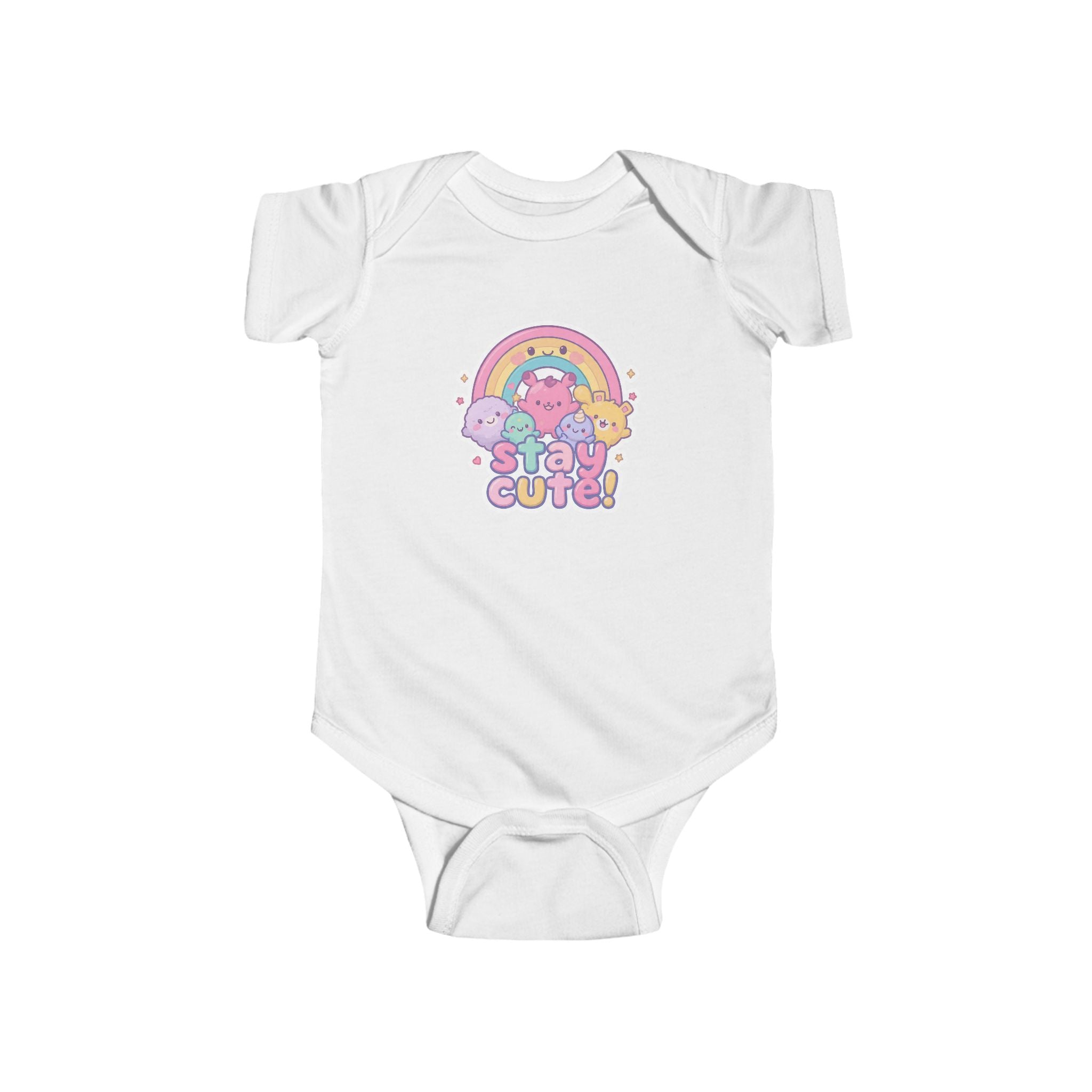 Infant Bodysuit — 'Stay Cute' Rainbow Kawaii Baby Onesie
