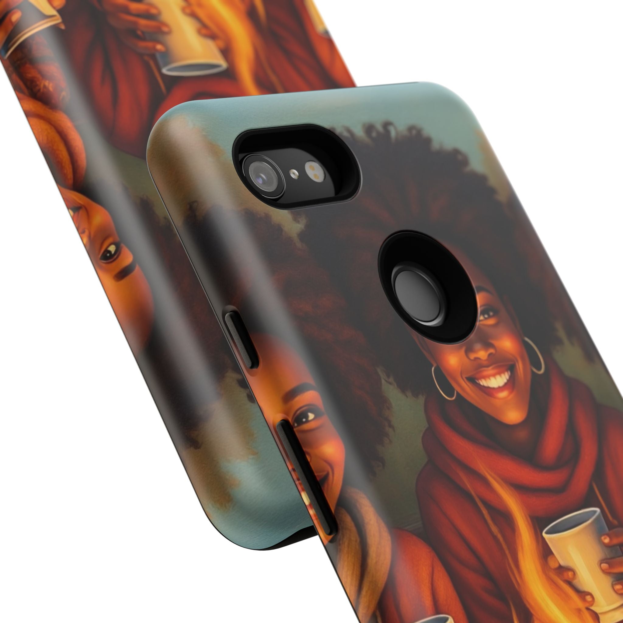 Cozy Phone Case for Campfire Lovers, Tough Cases with Inspirational Design, Perfect Gift for Friends, Birthday Present, Nature Vibe