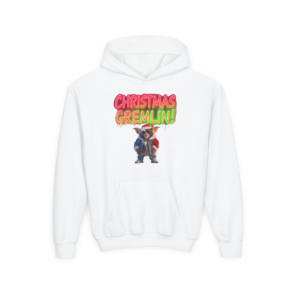 Youth Hoodie — 'Christmas Gremlin' Festive Kids Holiday Sweatshirt