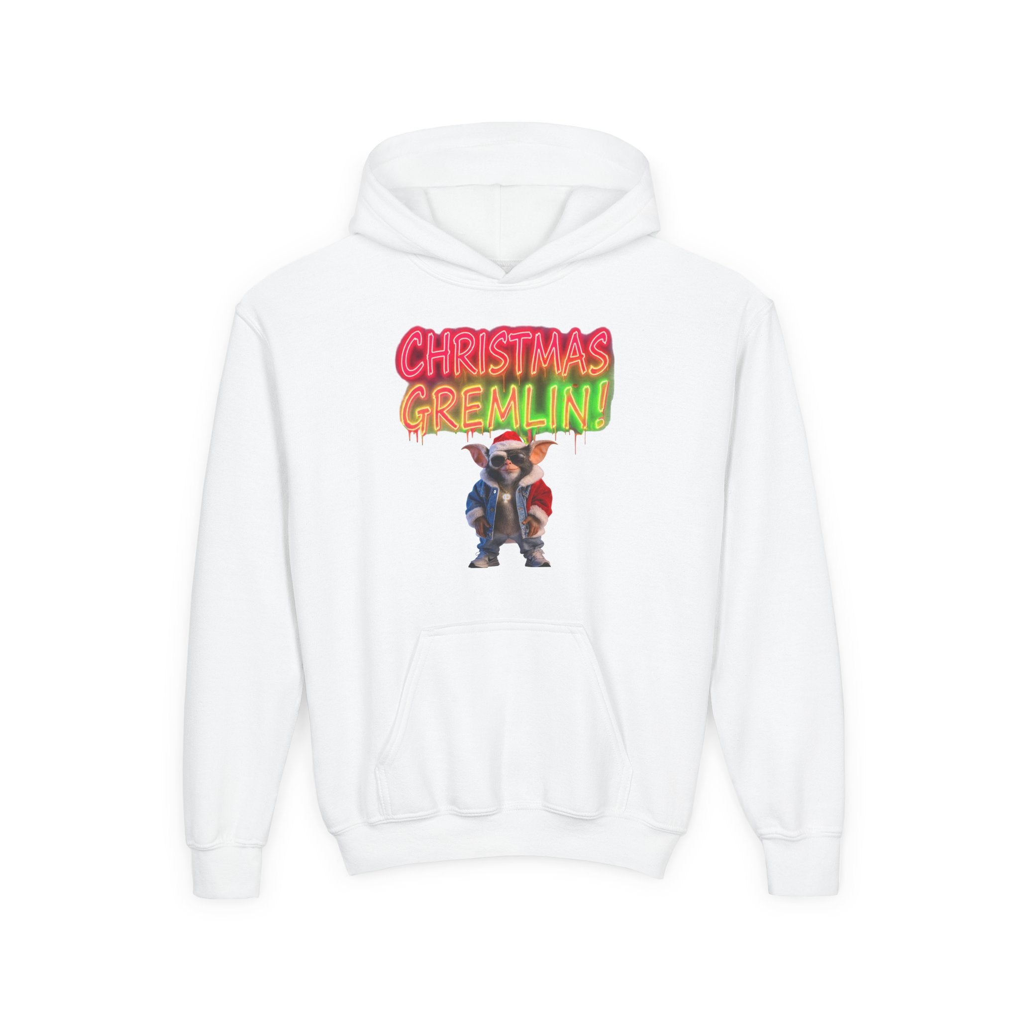 Youth Hoodie — 'Christmas Gremlin' Festive Kids Holiday Sweatshirt