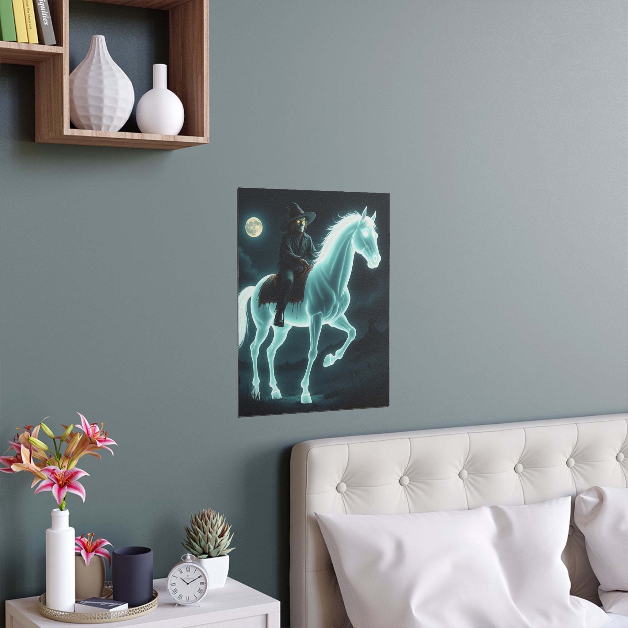 Mystical Wizard Horse Silk Poster, Home Decor, Halloween Art, Wall Art, Gift for Horse Lovers, Indoor and Outdoor Decoration