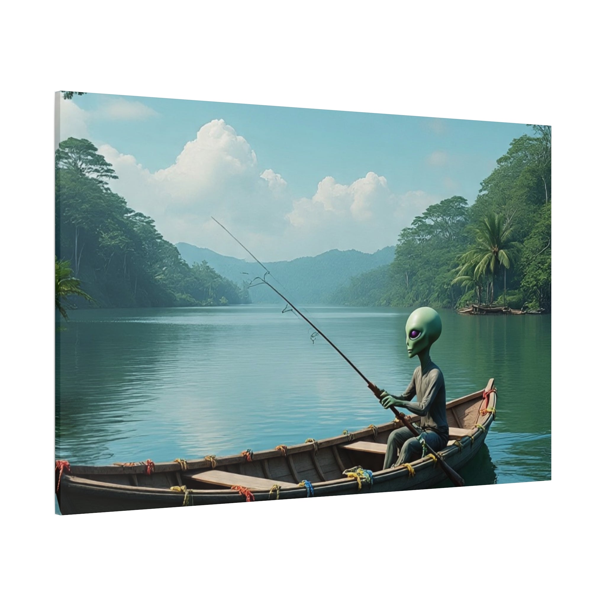 Alien Fishing Canvas Art