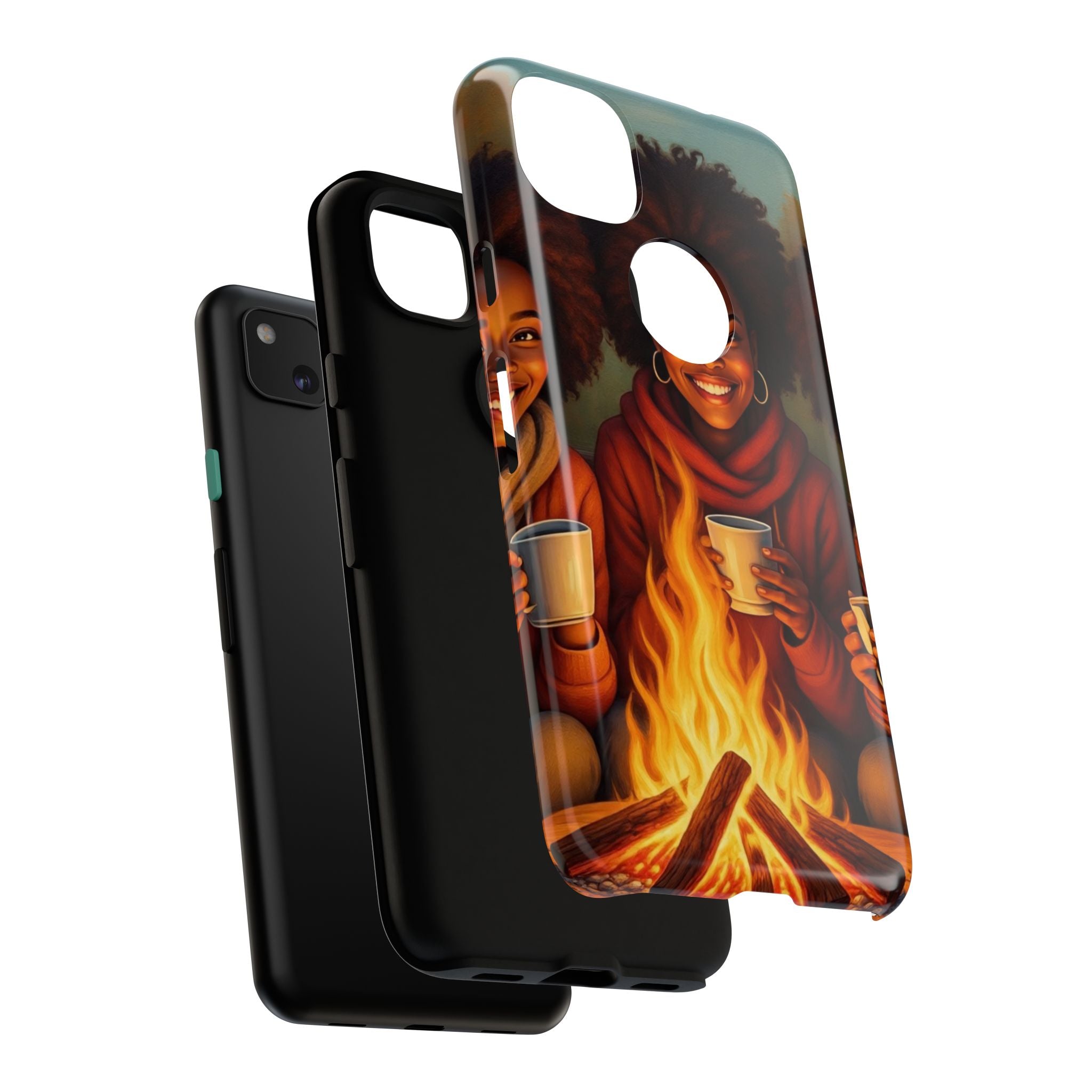 Cozy Phone Case for Campfire Lovers, Tough Cases with Inspirational Design, Perfect Gift for Friends, Birthday Present, Nature Vibe