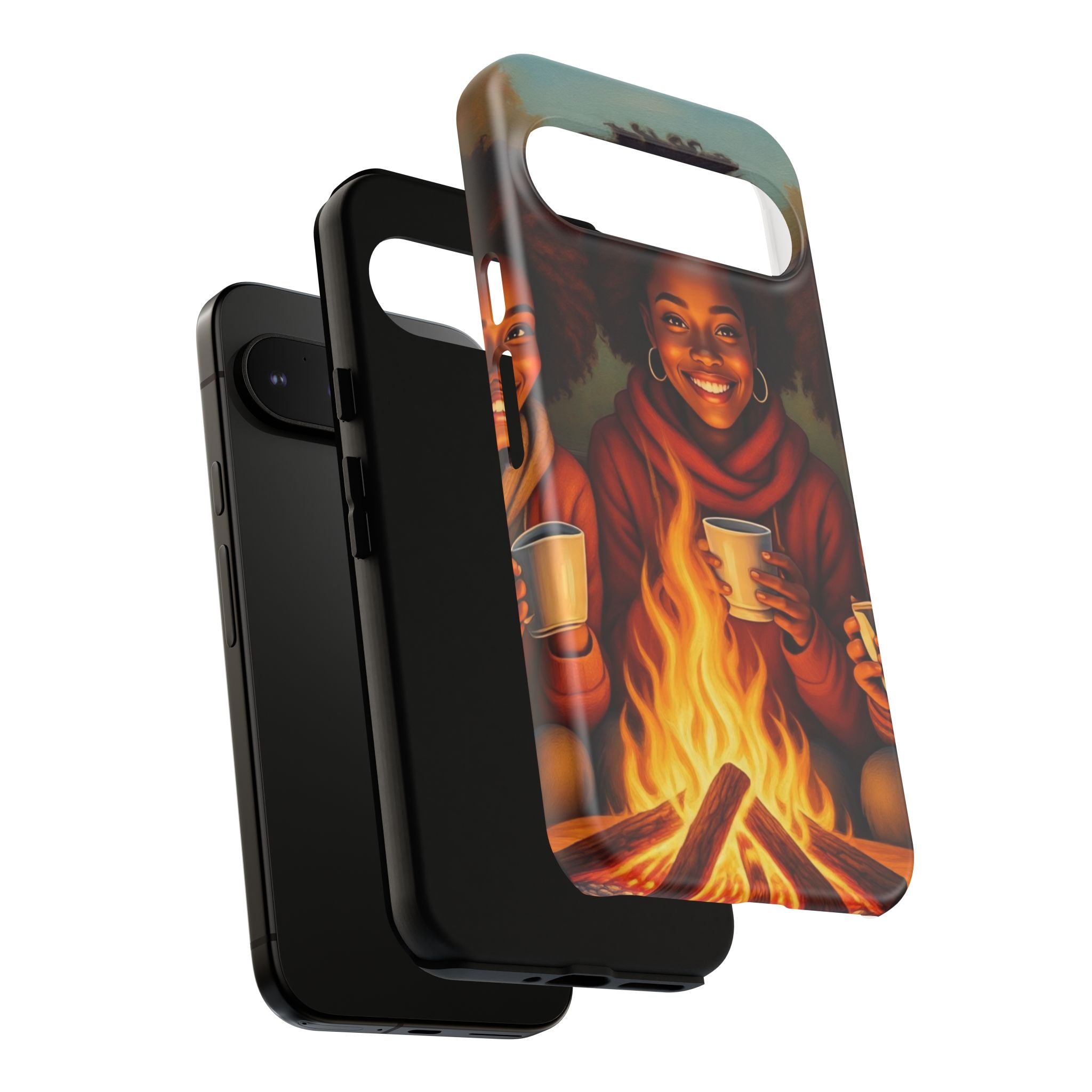 Cozy Phone Case for Campfire Lovers, Tough Cases with Inspirational Design, Perfect Gift for Friends, Birthday Present, Nature Vibe