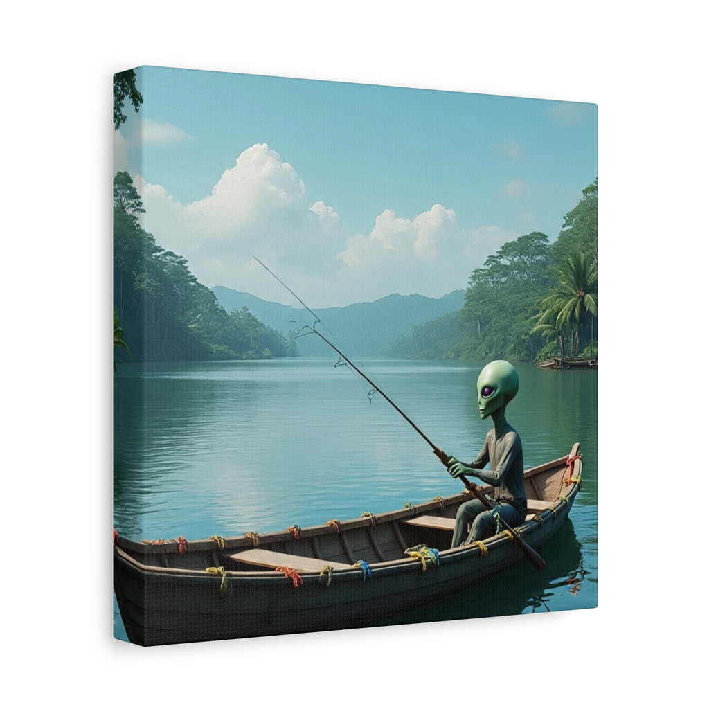 Alien Fishing Canvas Art