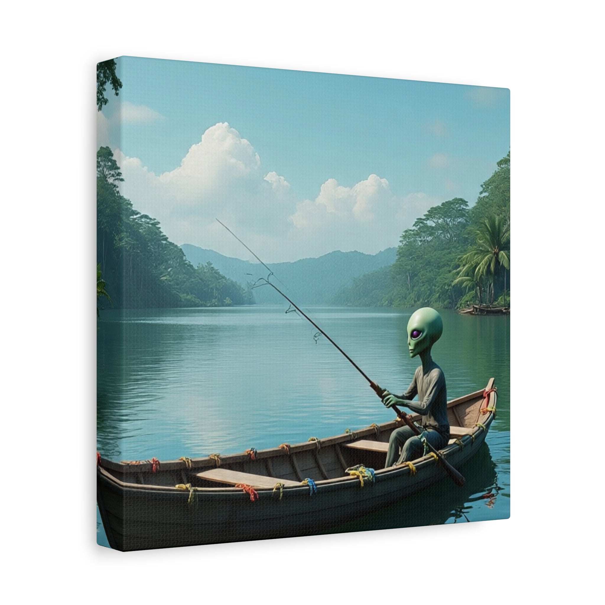 Alien Fishing Canvas Art
