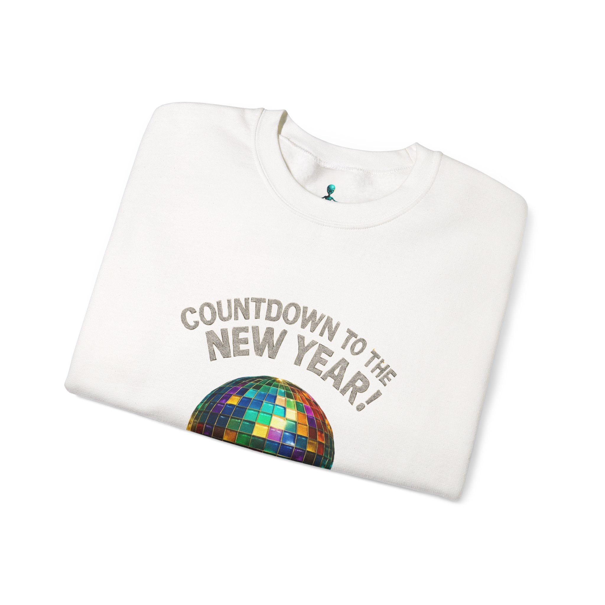 New Year Countdown Sweatshirt — Disco Ball Graphic Crewneck