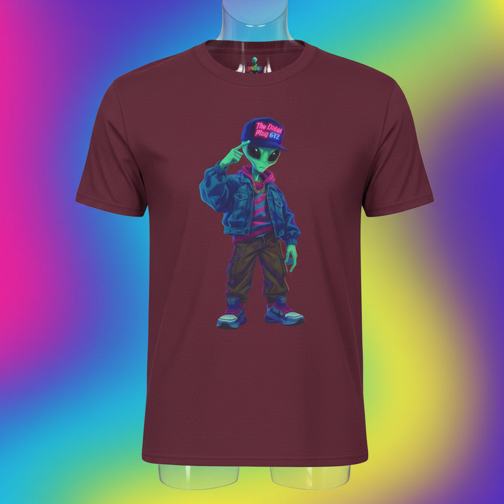 VYBZ Vibrant Alien Graphic Tee - Unisex Heavy Cotton Tee for Casual Wear, Gifts, Streetwear, Festivals, Unique Style