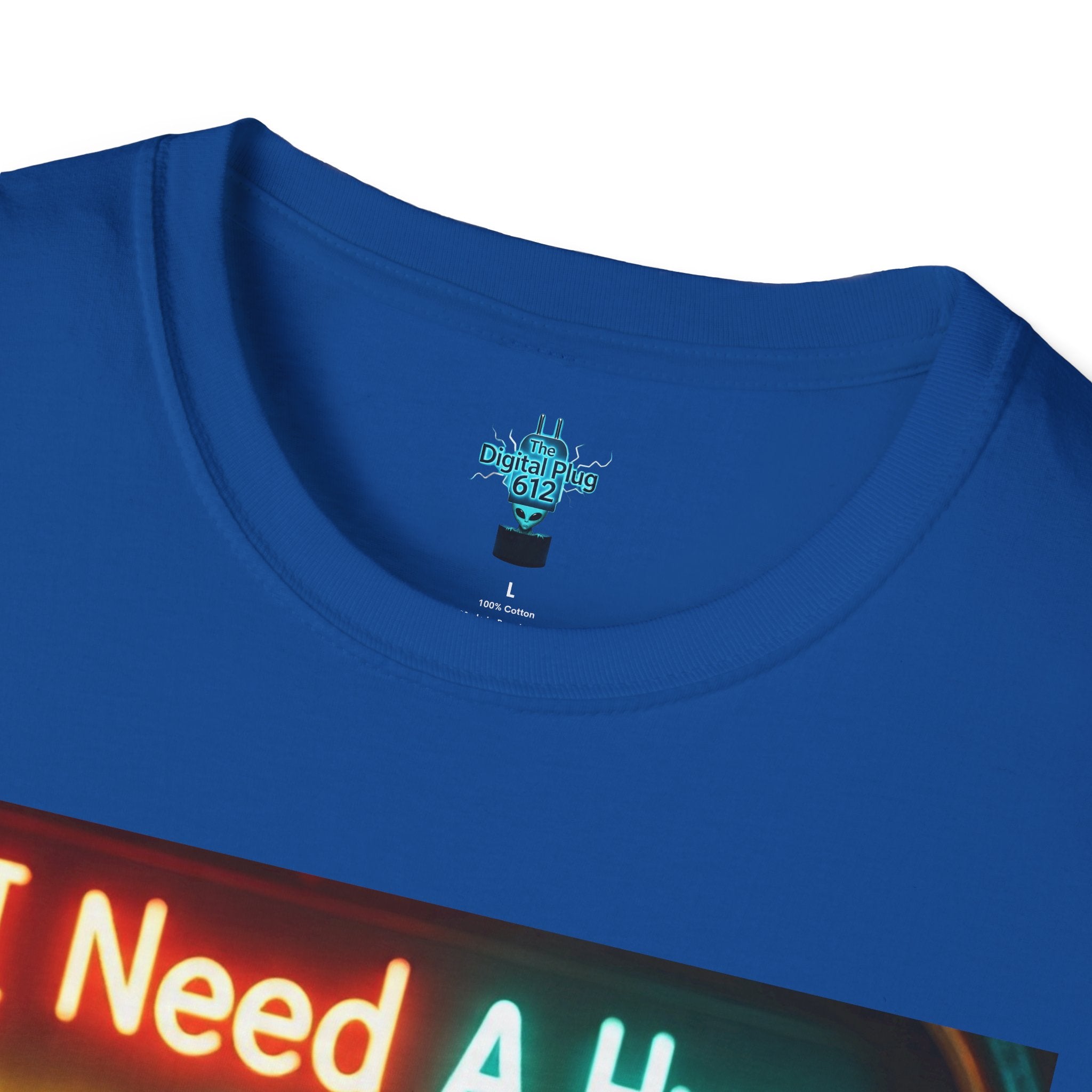 VYBZ Unisex Alien Hug T-Shirt, I Need A Hug From A Bad B****, Quirky Graphic Tee, Gift for Alien Lovers, Fun Casual Wear, Unisex Style