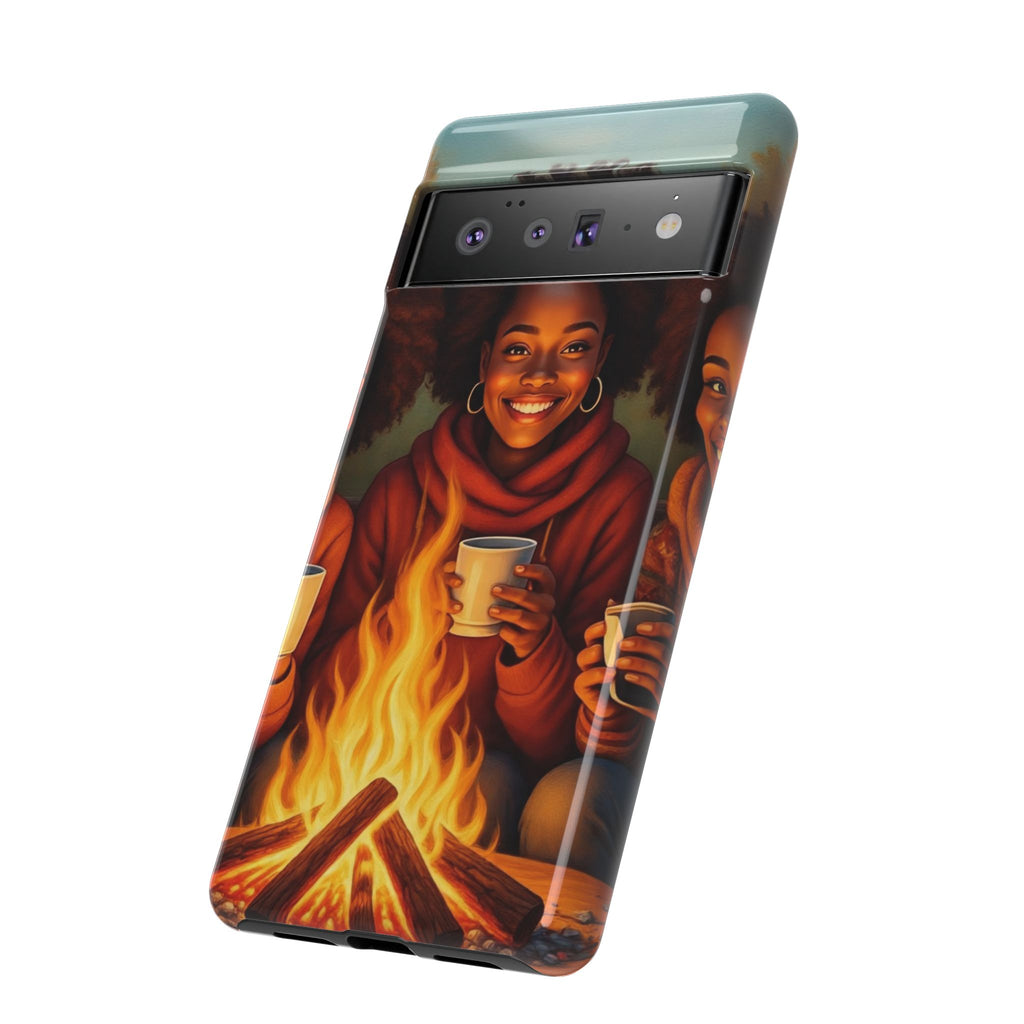 Cozy Phone Case for Campfire Lovers, Tough Cases with Inspirational Design, Perfect Gift for Friends, Birthday Present, Nature Vibe
