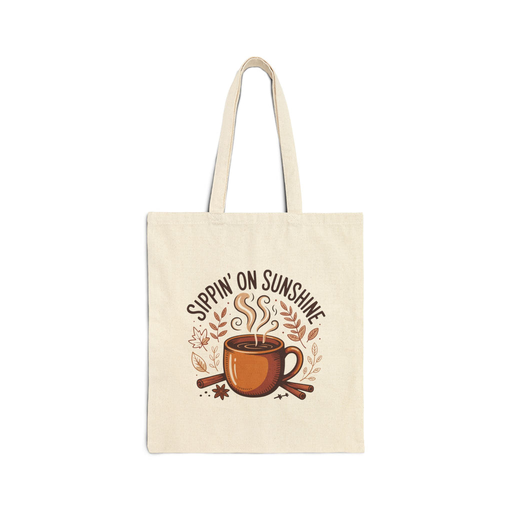 Sip'n On Sunshine Cotton Canvas Tote Bag