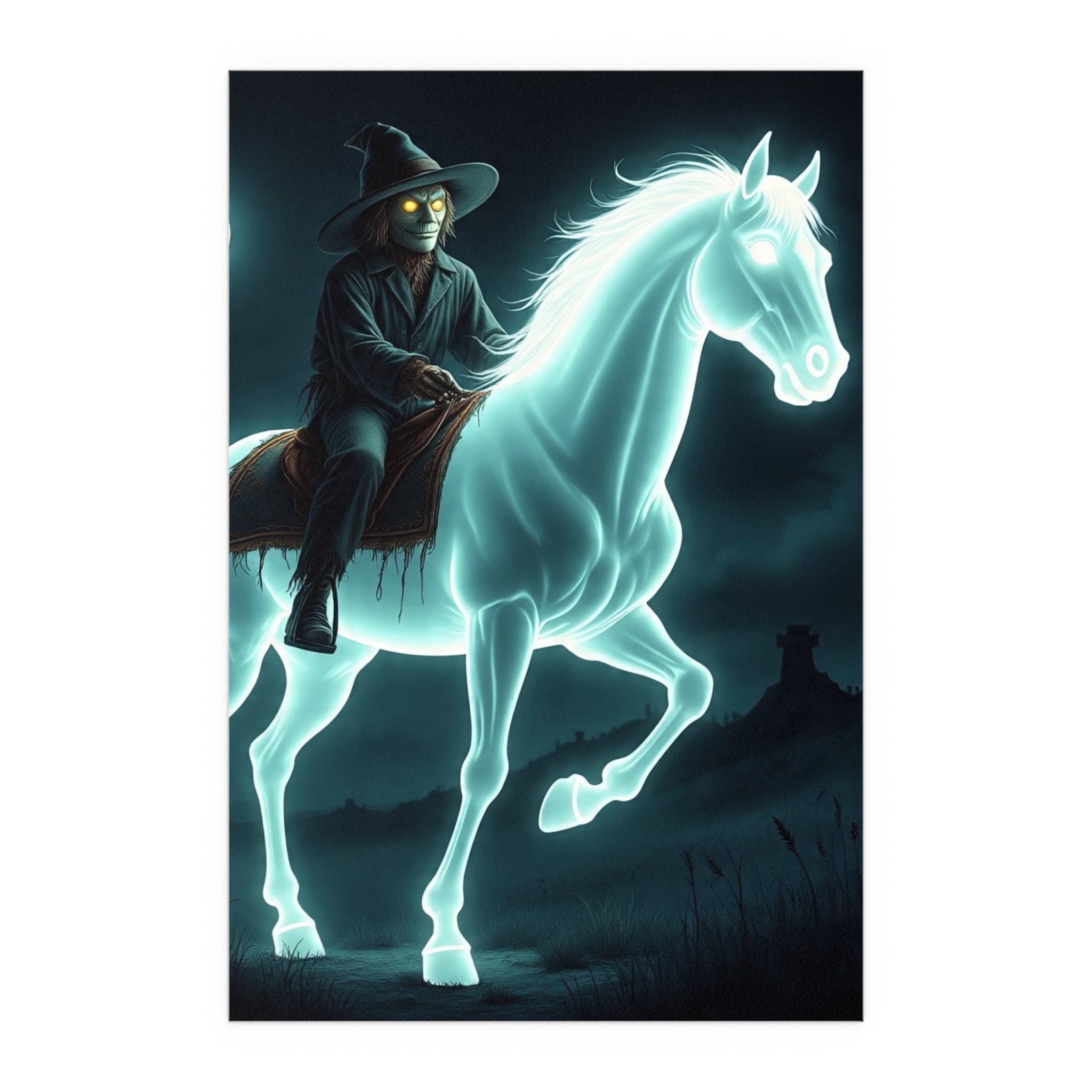 Mystical Wizard Horse Silk Poster, Home Decor, Halloween Art, Wall Art, Gift for Horse Lovers, Indoor and Outdoor Decoration