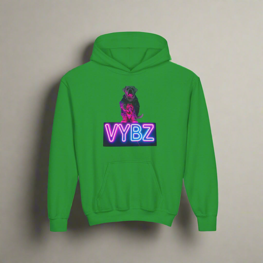 Youth Neon VYBZ Hooded Sweatshirt - Stylish, Comfortable, Gift for Teens, Streetwear, Party Wear, Cool Graphic Hoodie