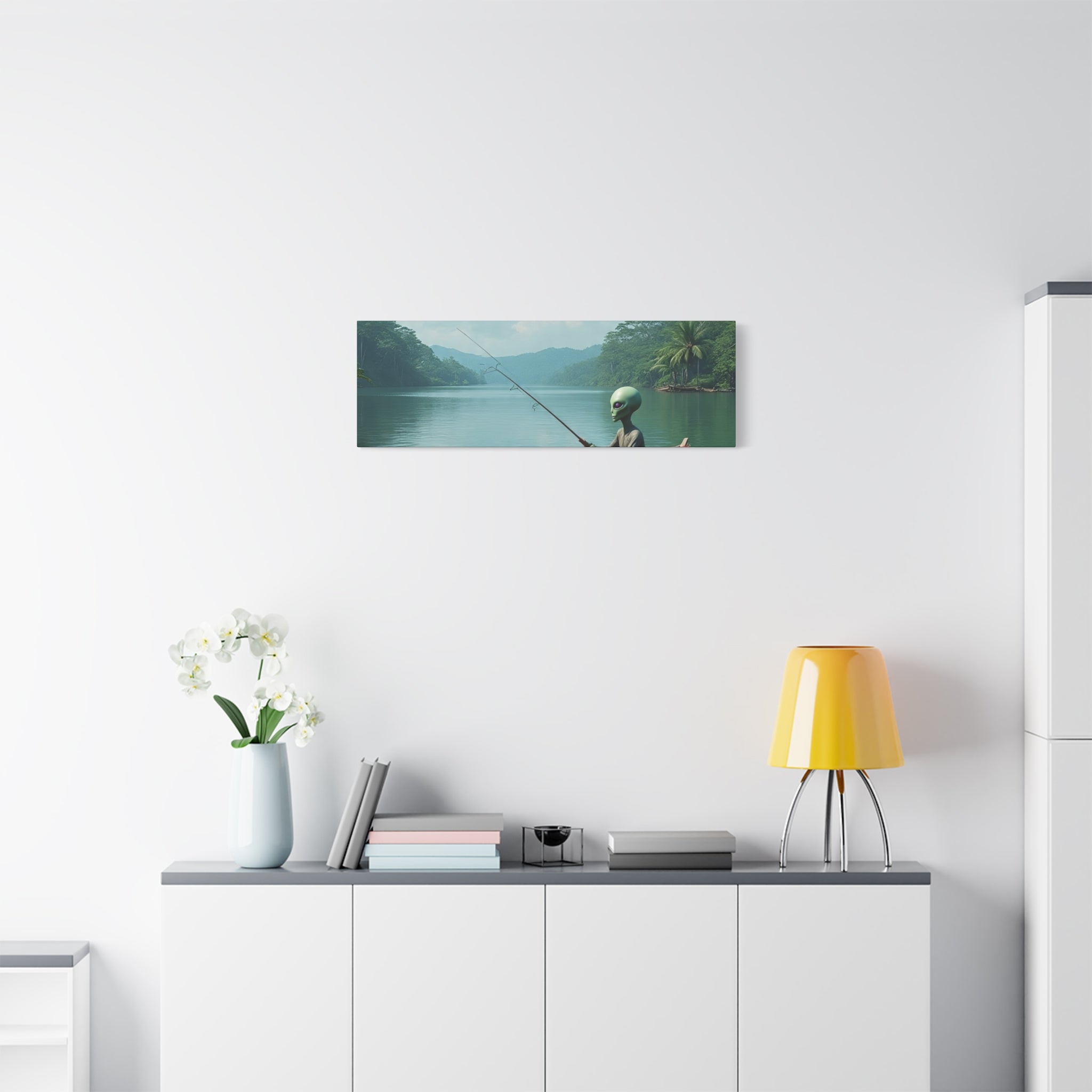 Alien Fishing Canvas Art