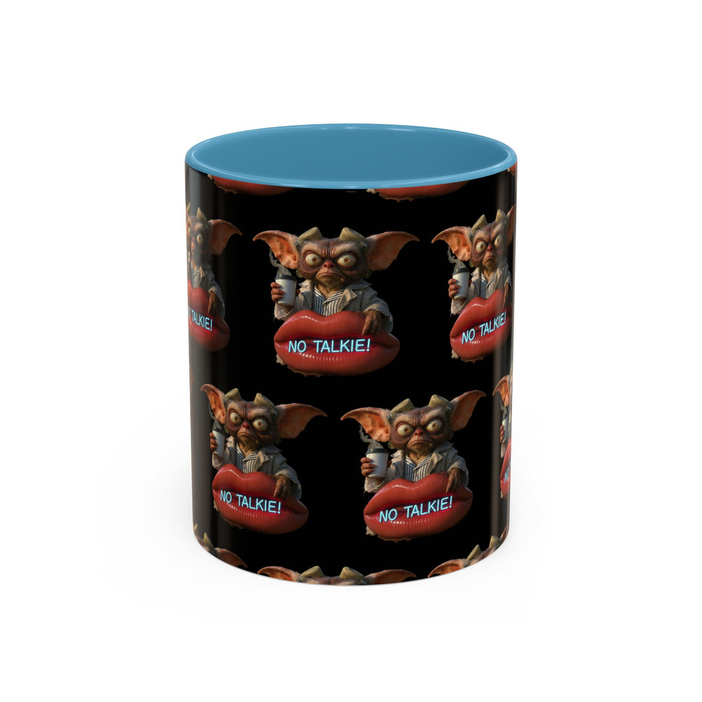 No Talkie Coffee Mug — Funny Grumpy Creature Accent Mug (11/15oz)