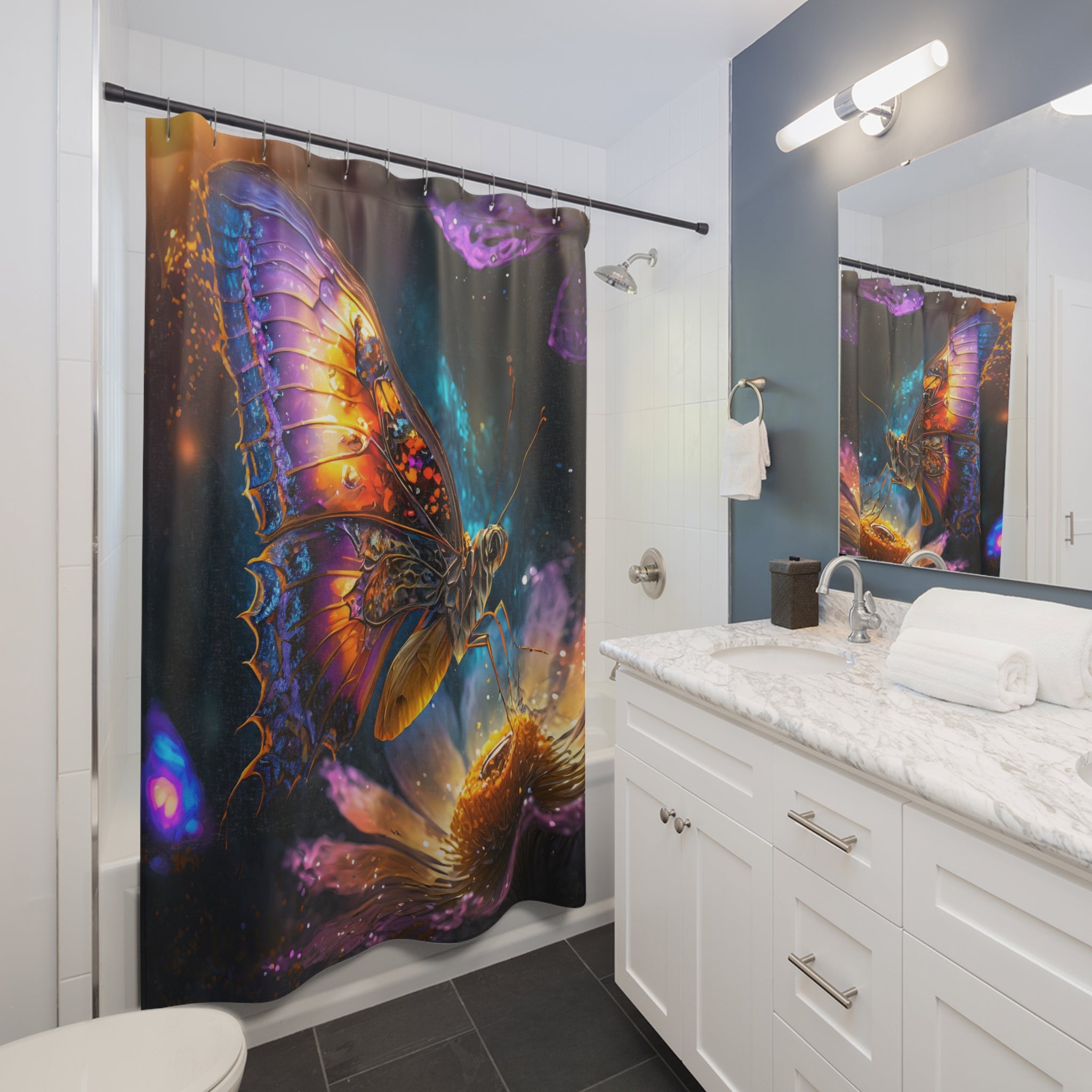 Vibrant Butterfly Shower Curtain