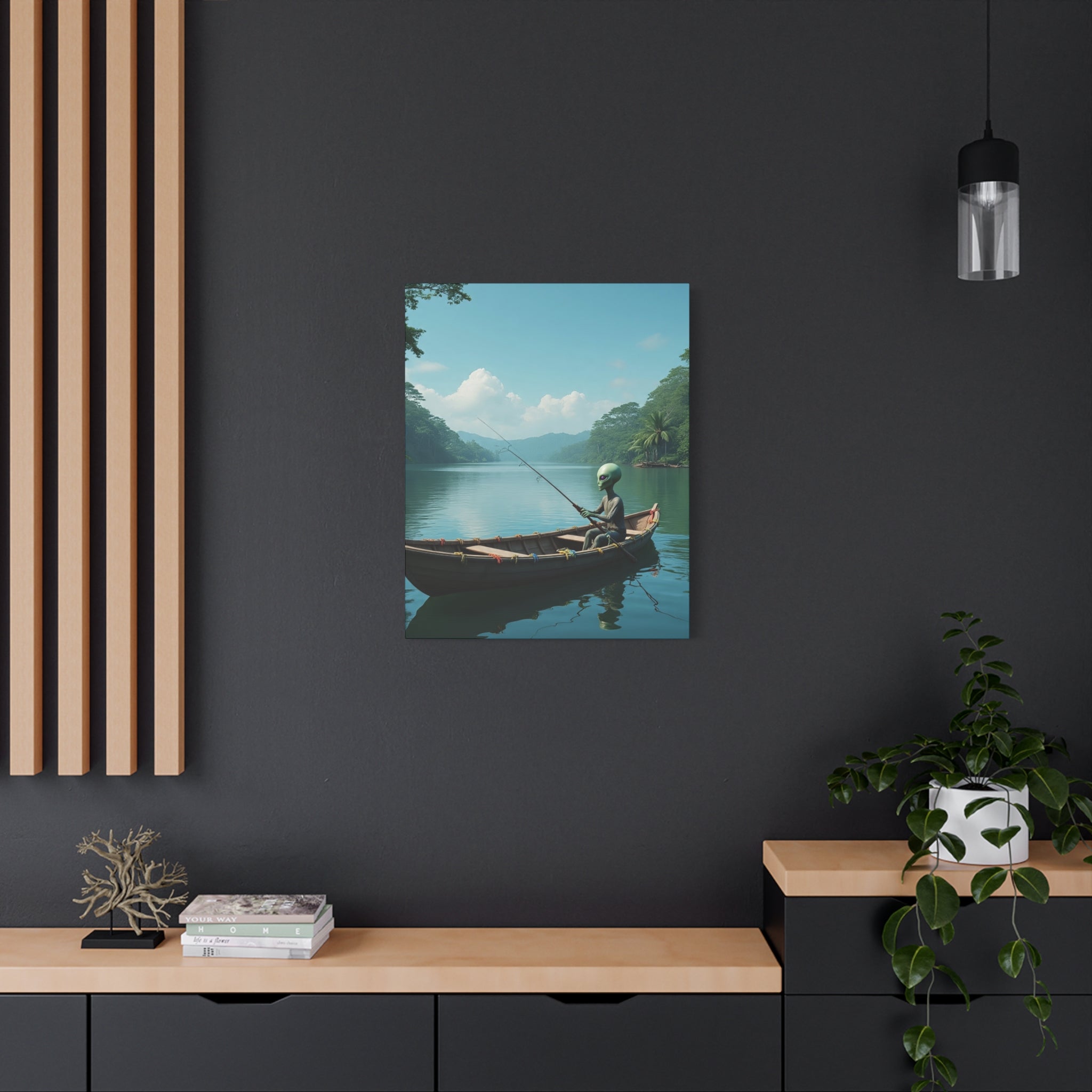 Alien Fishing Canvas Art