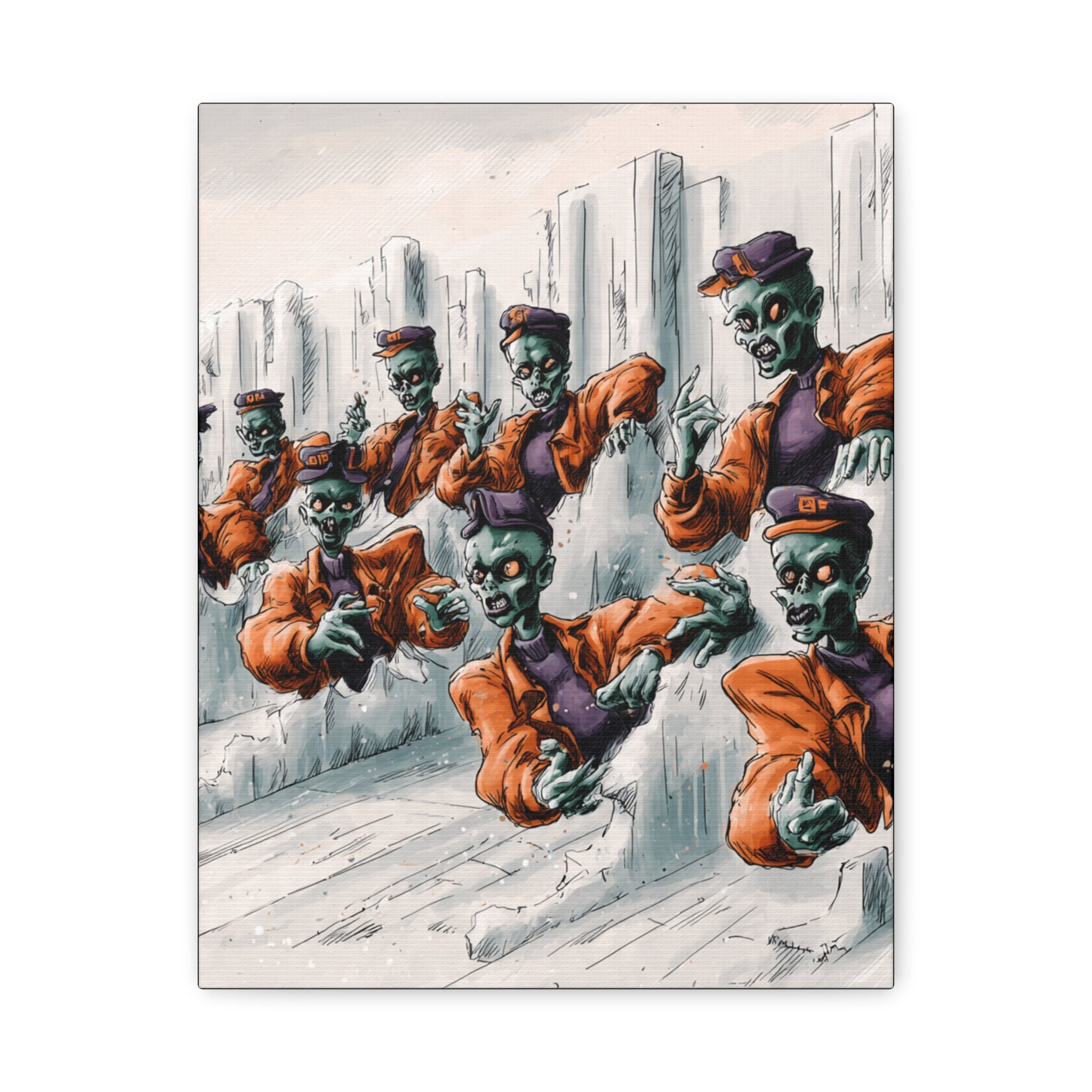 Zombie Chorus Matte Canvas Wall Art