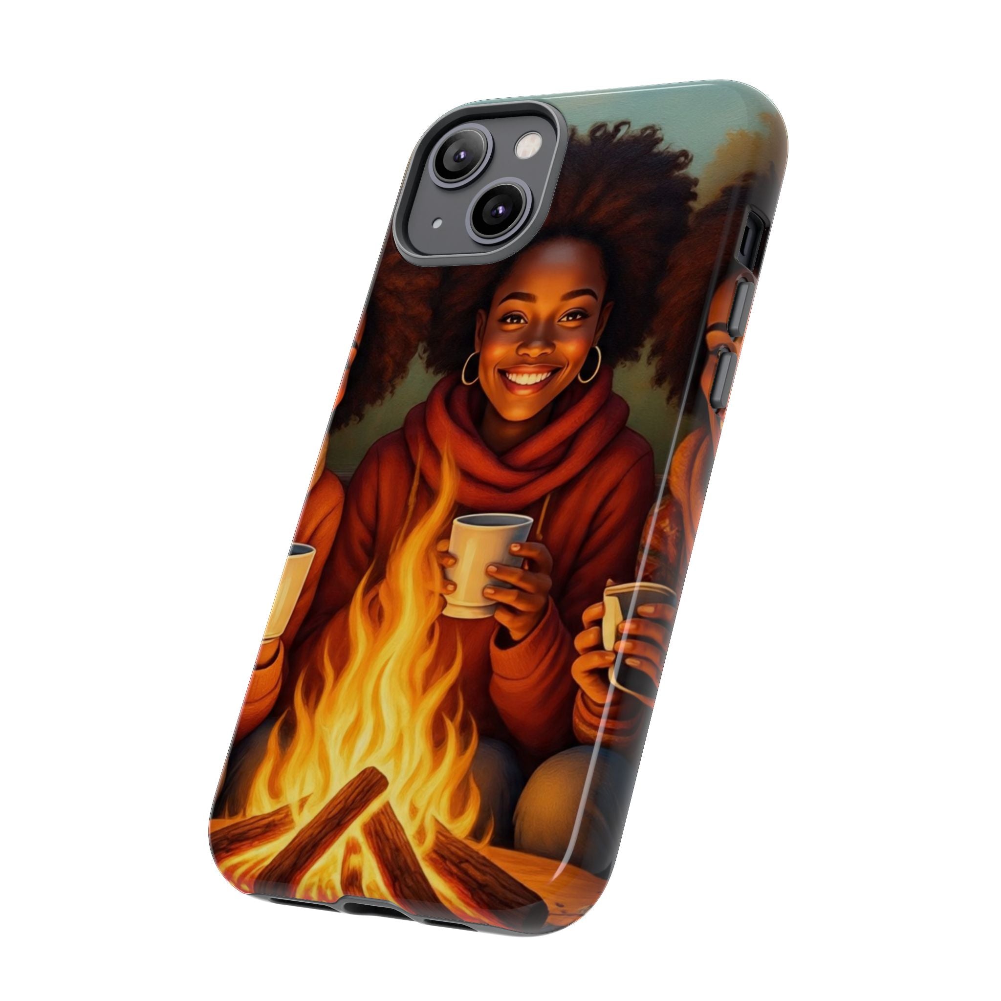 Cozy Phone Case for Campfire Lovers, Tough Cases with Inspirational Design, Perfect Gift for Friends, Birthday Present, Nature Vibe