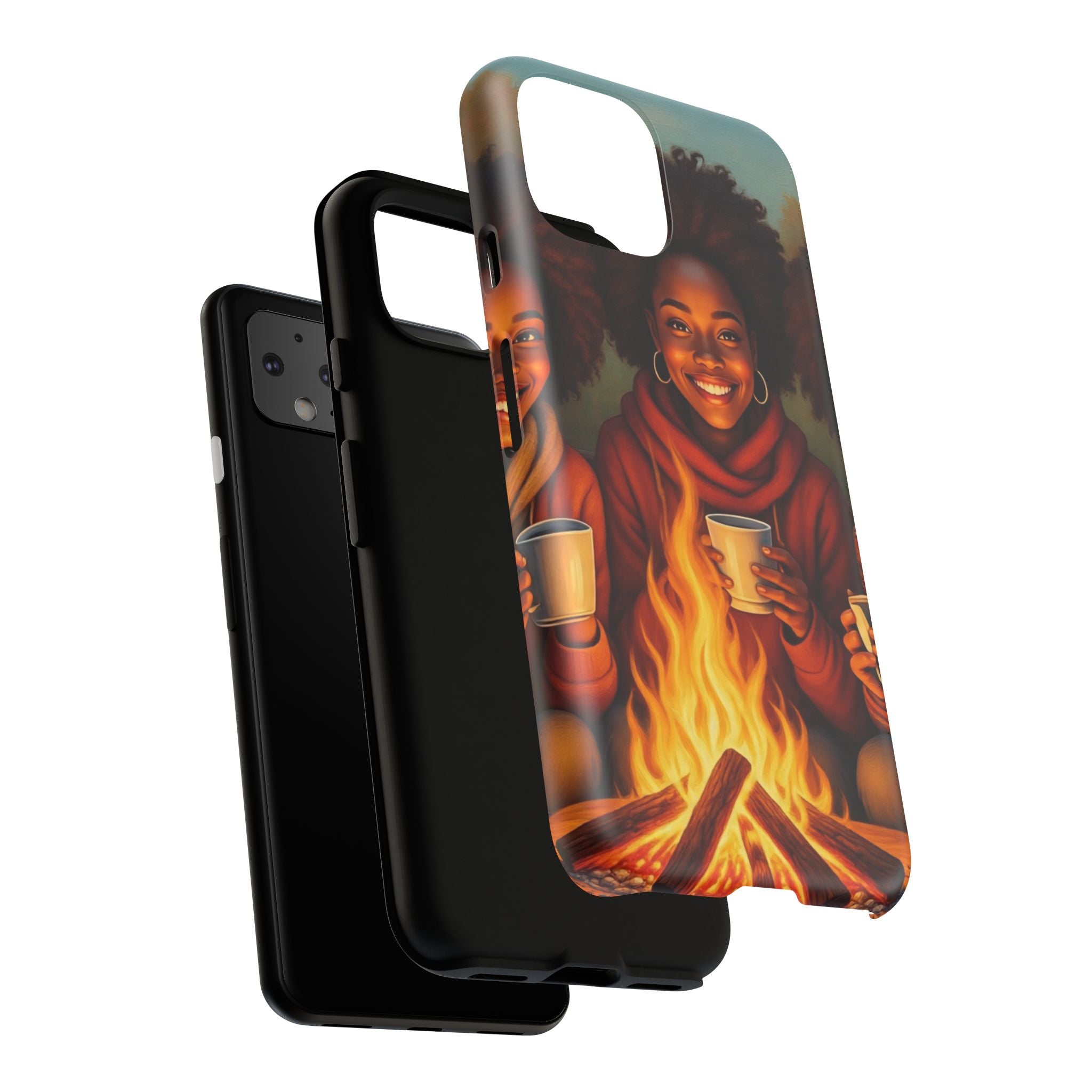 Cozy Phone Case for Campfire Lovers, Tough Cases with Inspirational Design, Perfect Gift for Friends, Birthday Present, Nature Vibe