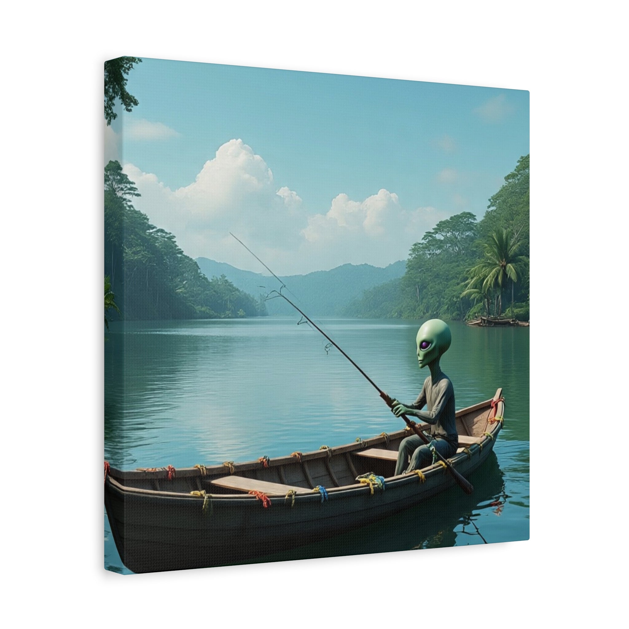 Alien Fishing Canvas Art