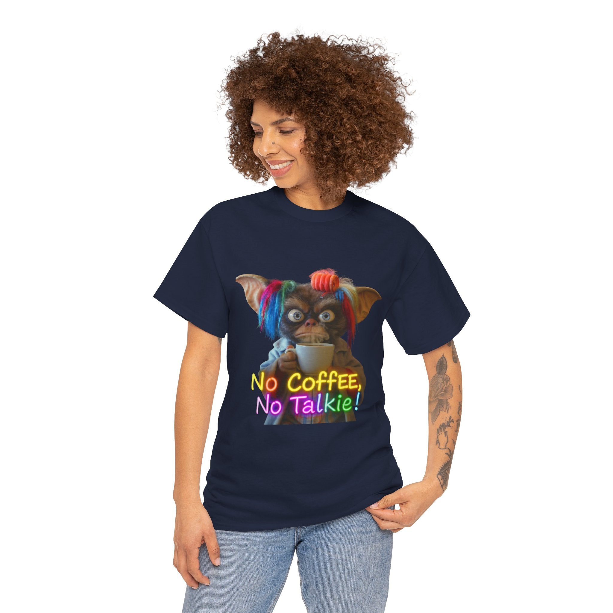 No Coffee, No Talkie Tee — Cute Gremlin Coffee Morning Shirt