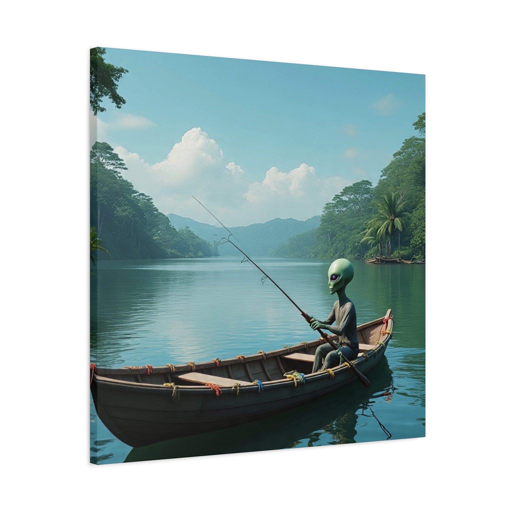 Alien Fishing Canvas Art
