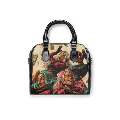 Shoulder Handbag - Colorful Retro Comic Villain Art Purse