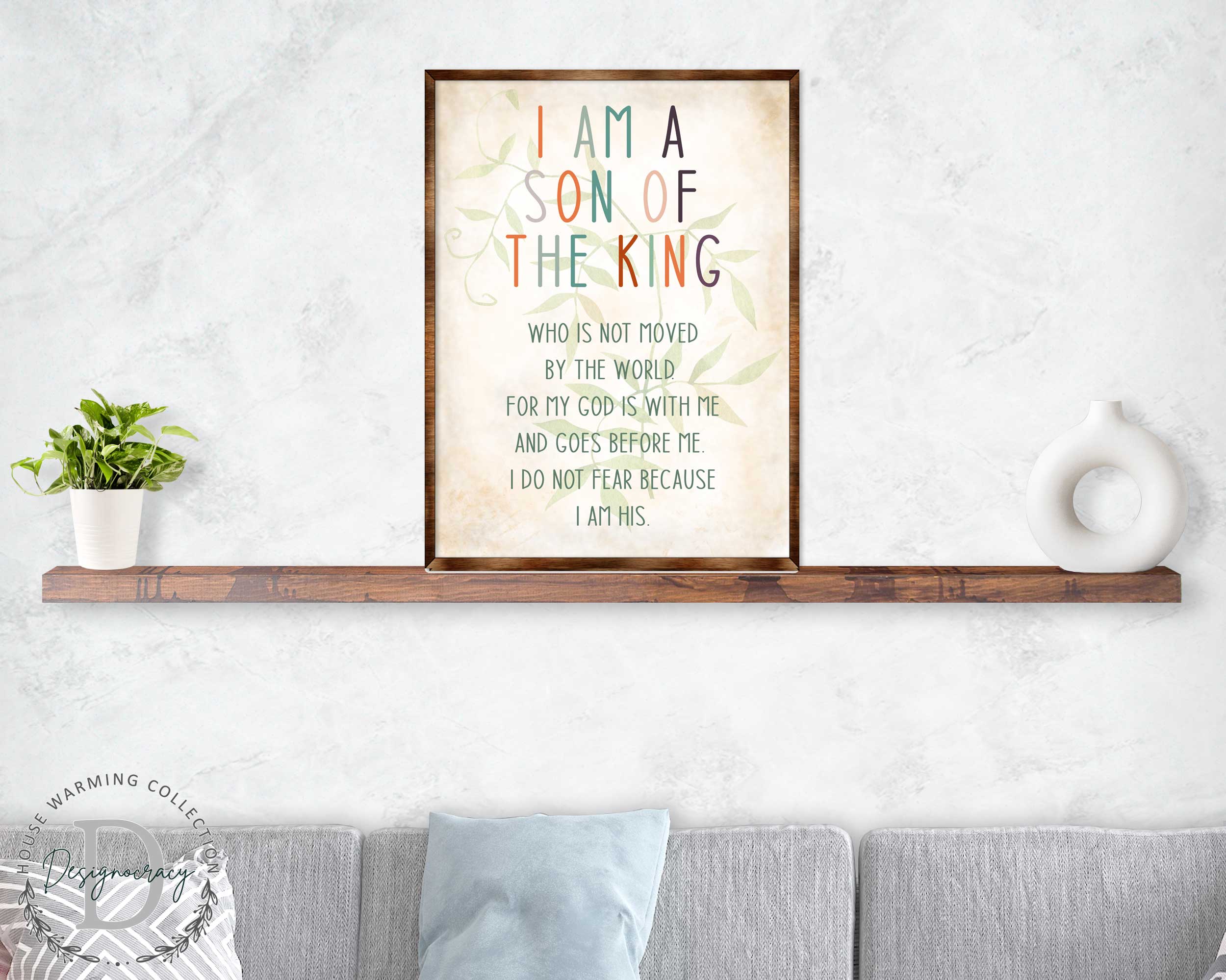 I Am a Son of the King - Wooden Religious art - Nursery wall art - Baby shower Gift - Contemporary decor - Religious wall art - 310341-2
