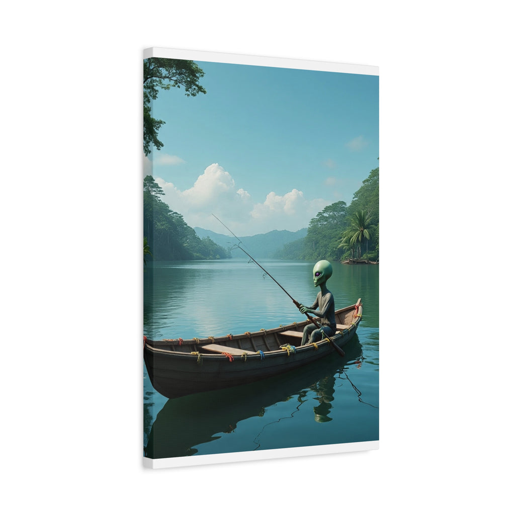 Alien Fishing Canvas Art