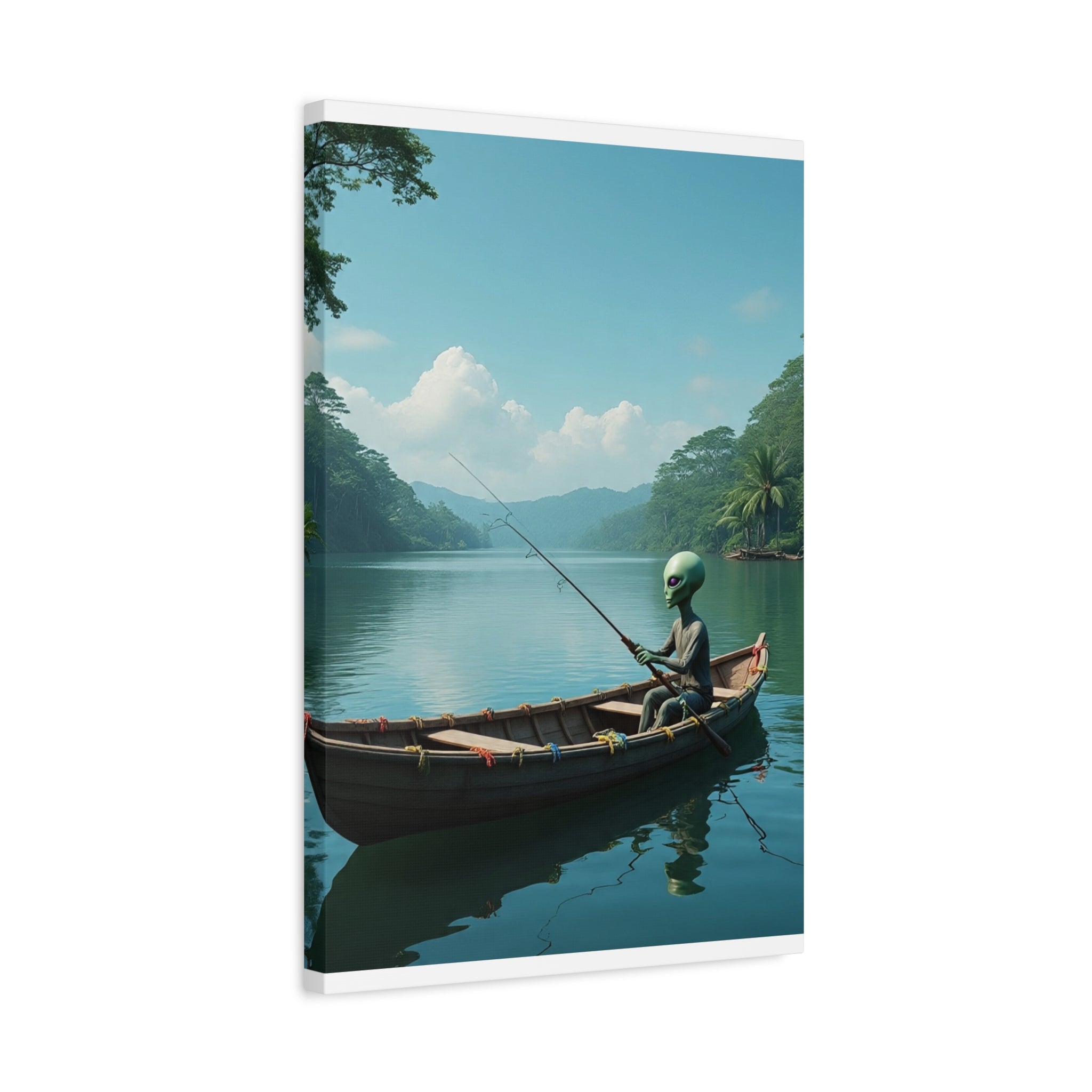 Alien Fishing Canvas Art