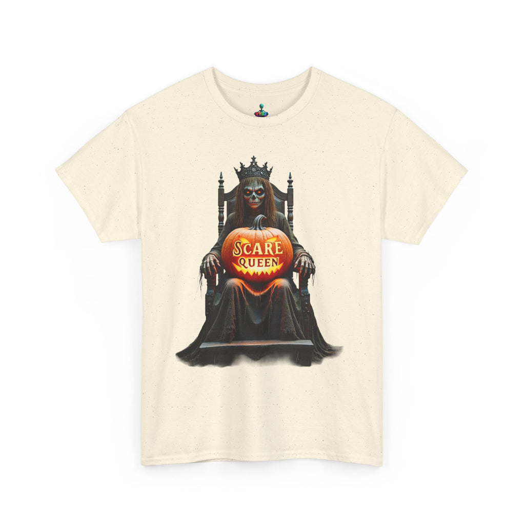 VYBZ Scare Queen Unisex Heavy Cotton Tee, Halloween T-Shirt, Horror Movie Fan Apparel, Gothic Fashion, Spooky Gift