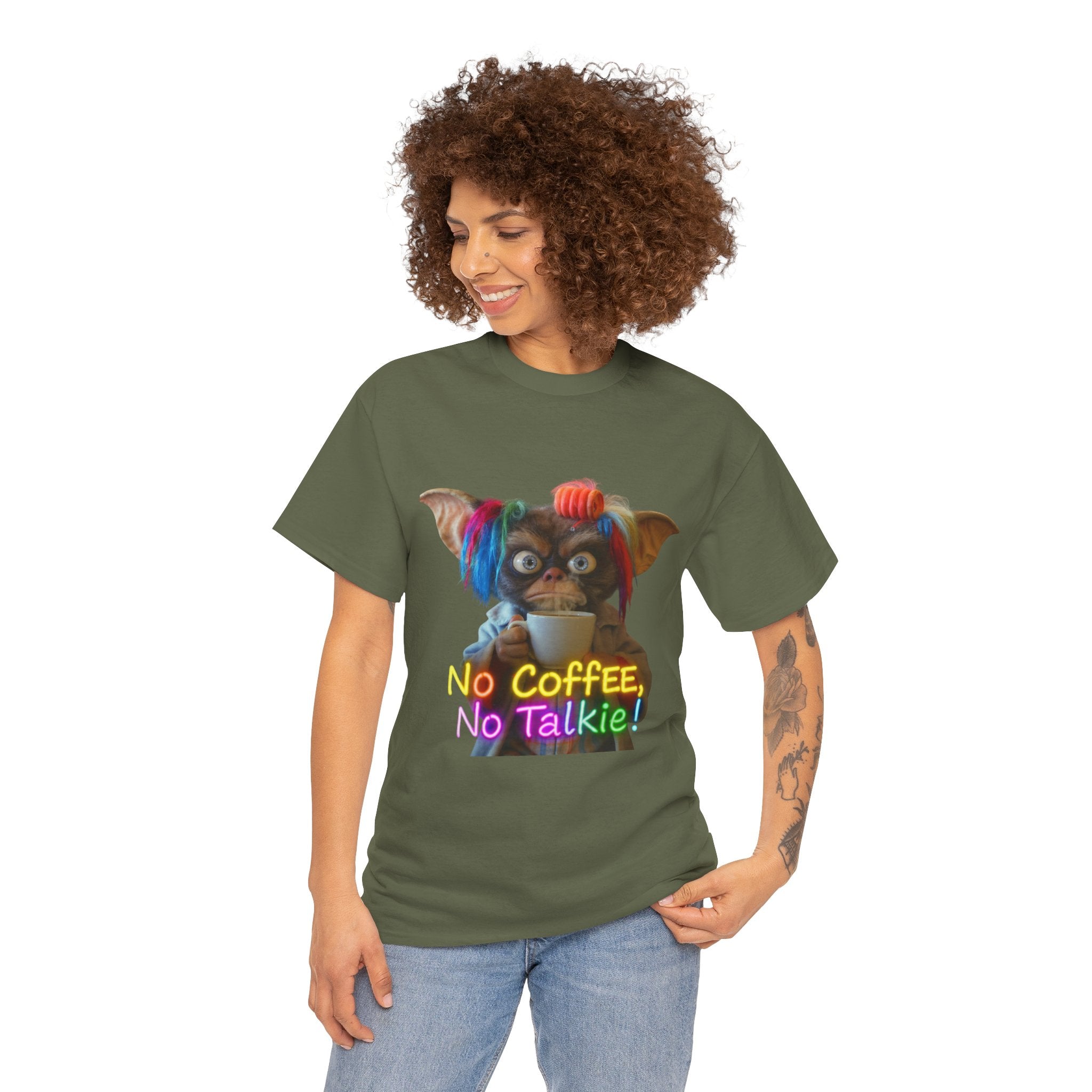 No Coffee, No Talkie Tee — Cute Gremlin Coffee Morning Shirt