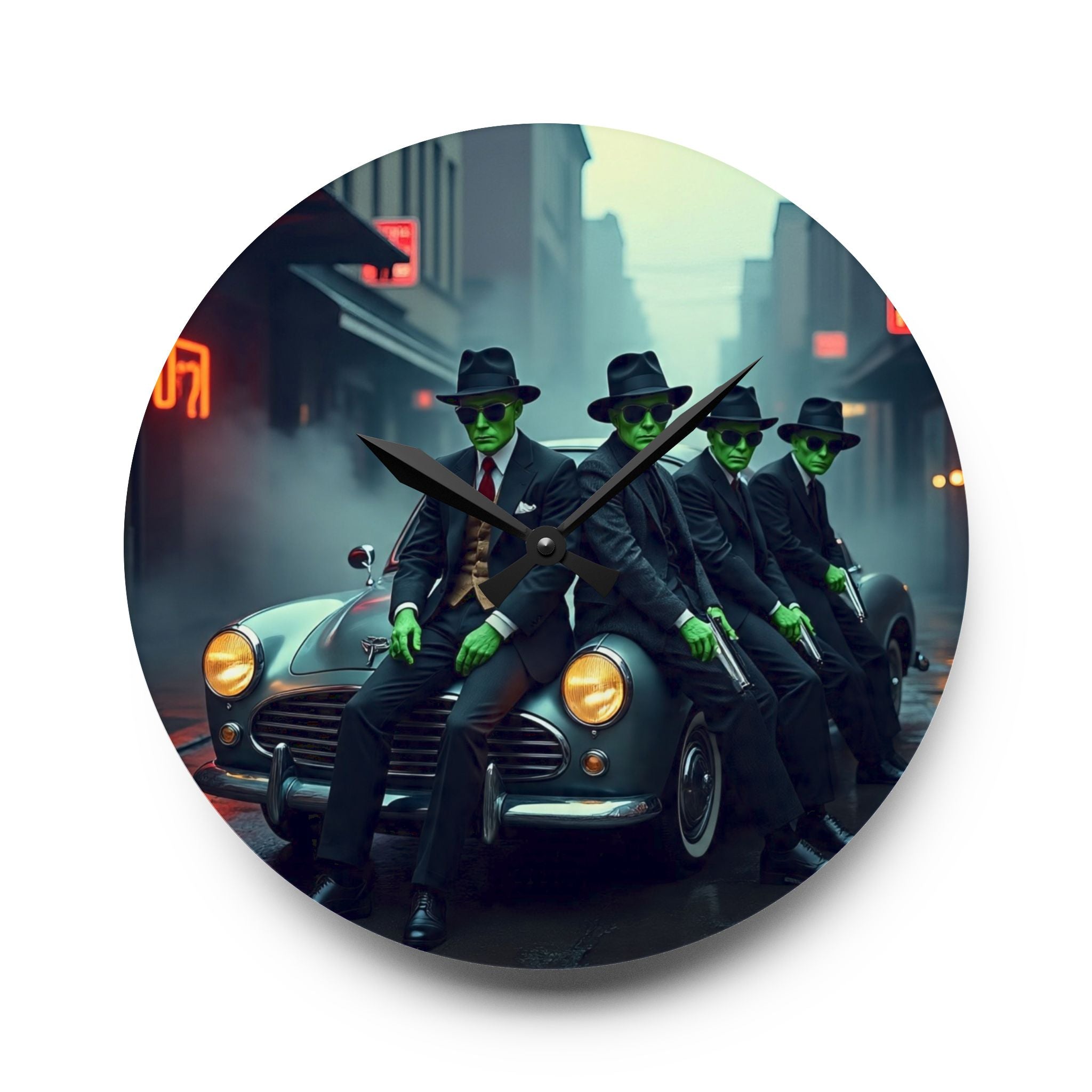 Alien Gangster Acrylic Wall Clock